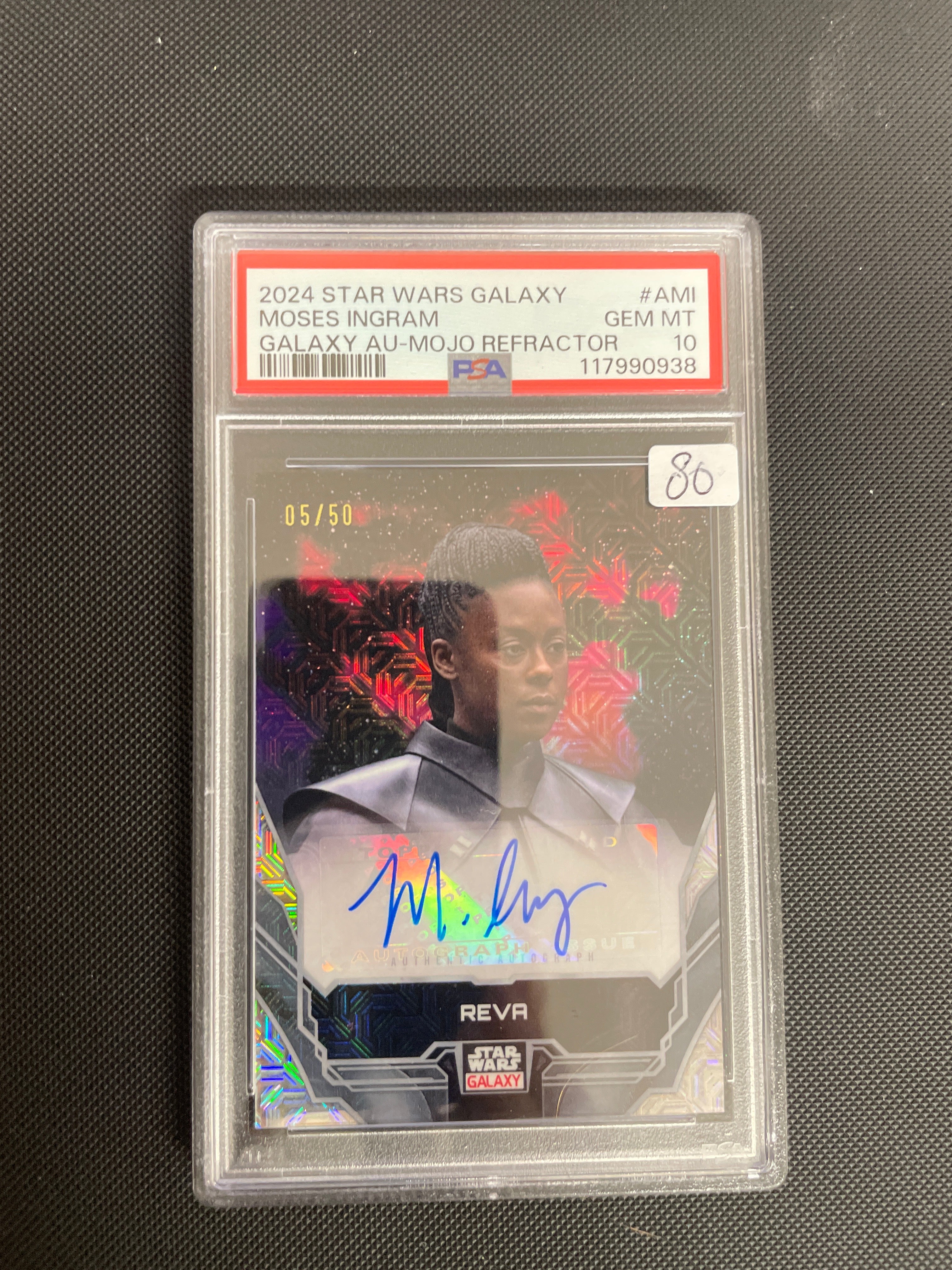 2024 Star Wars Galaxy Moses Ingram Galaxy Au-Mojo Refractor /50 PSA 10
