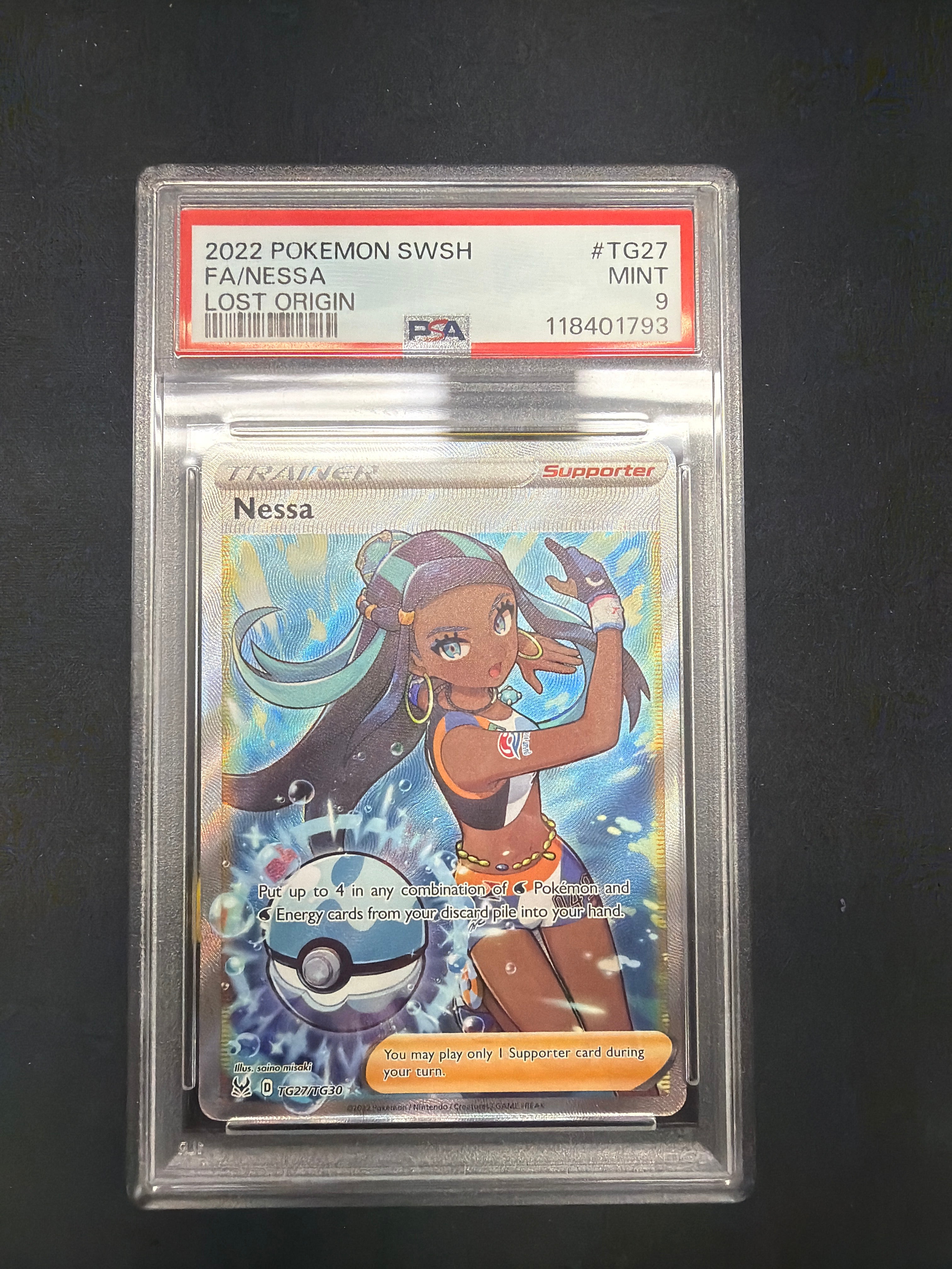 2022 Pokémon SWSH FA/NESSA Lost Origin PSA MINT 9