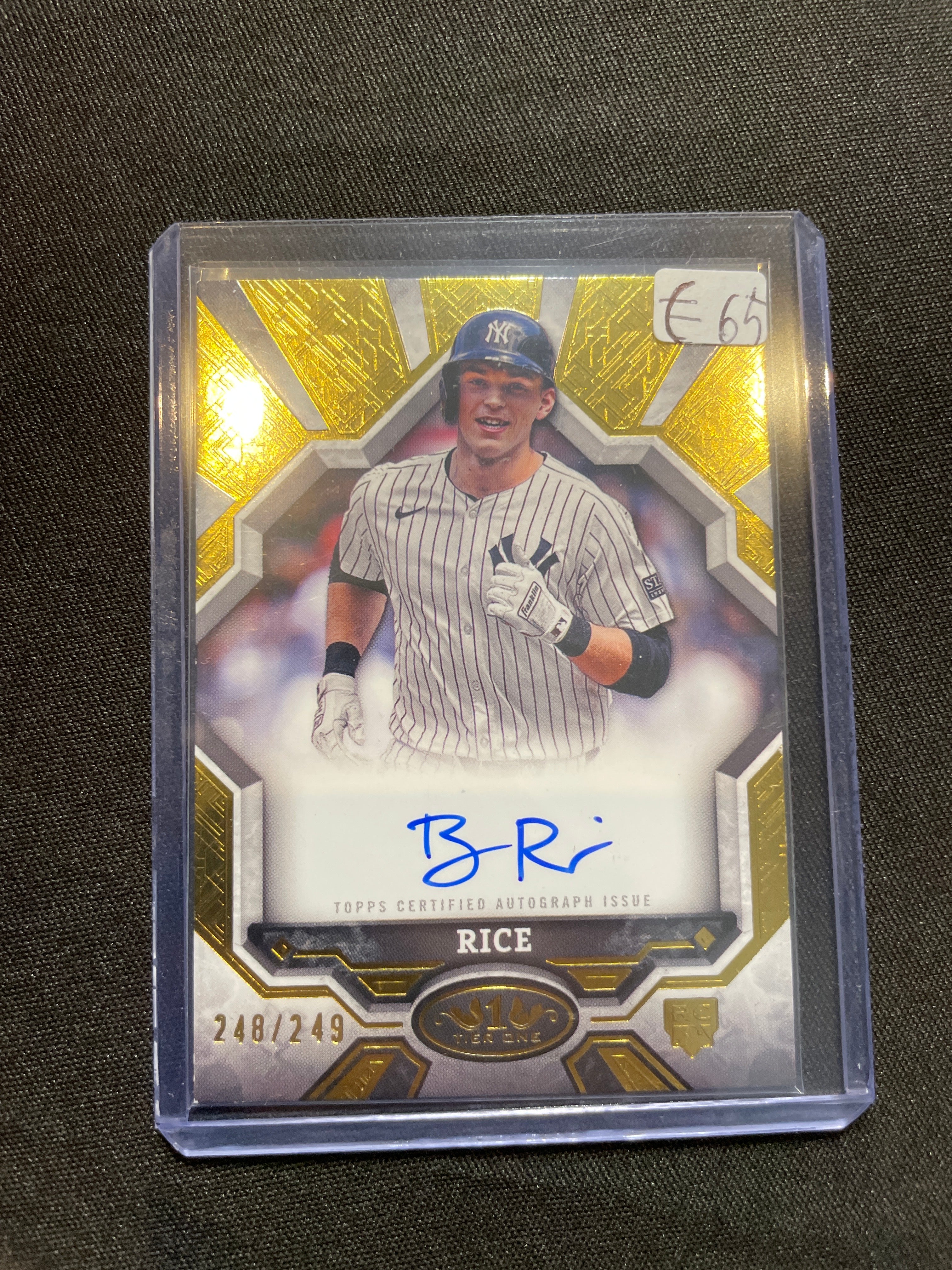 2025 Topps Tier One Baseball Ben Rice Autograph /249