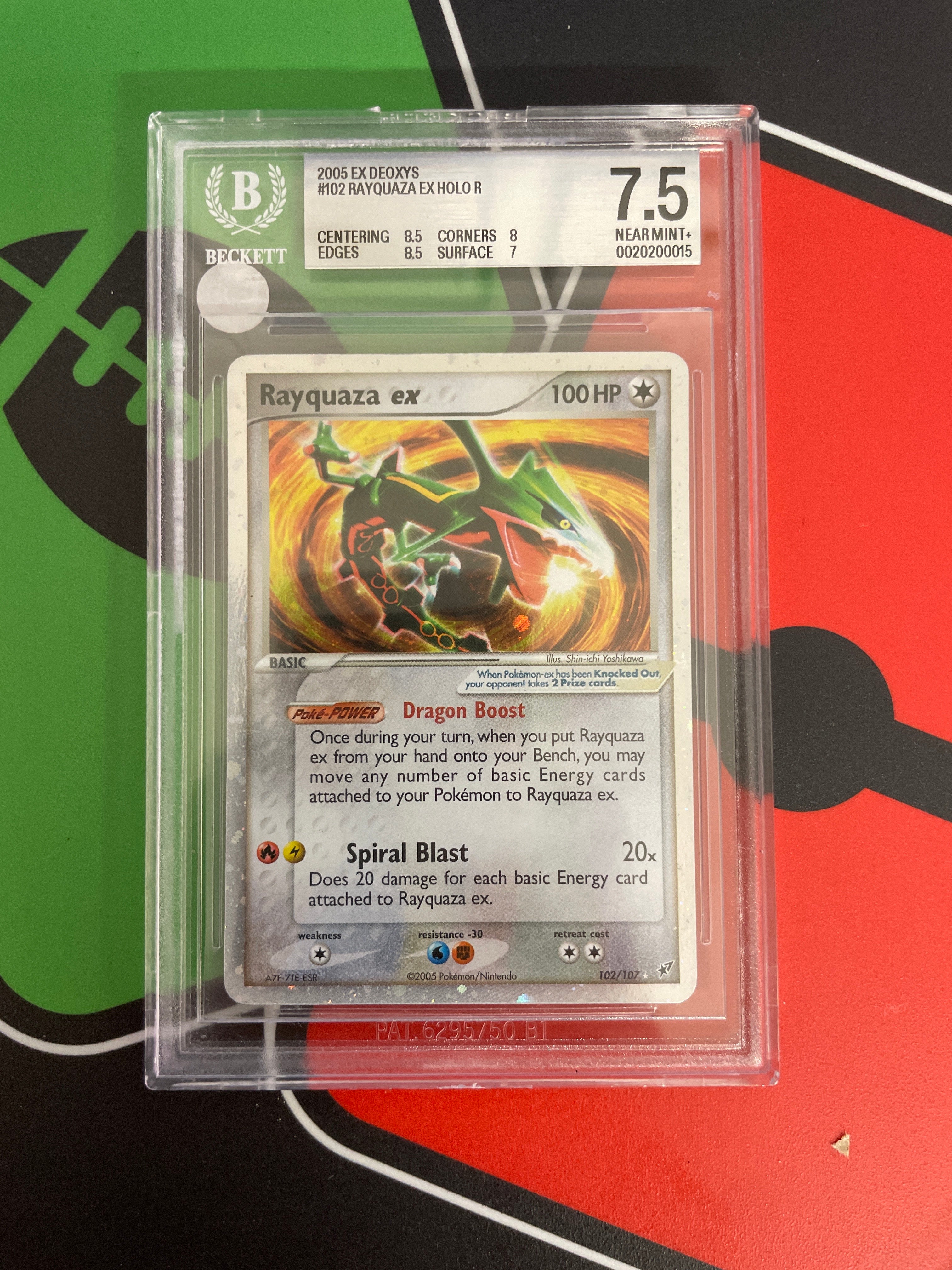 2005 EX DEOXYS #102 RAYQUAZA EX HOLO RARE BGS 7.5