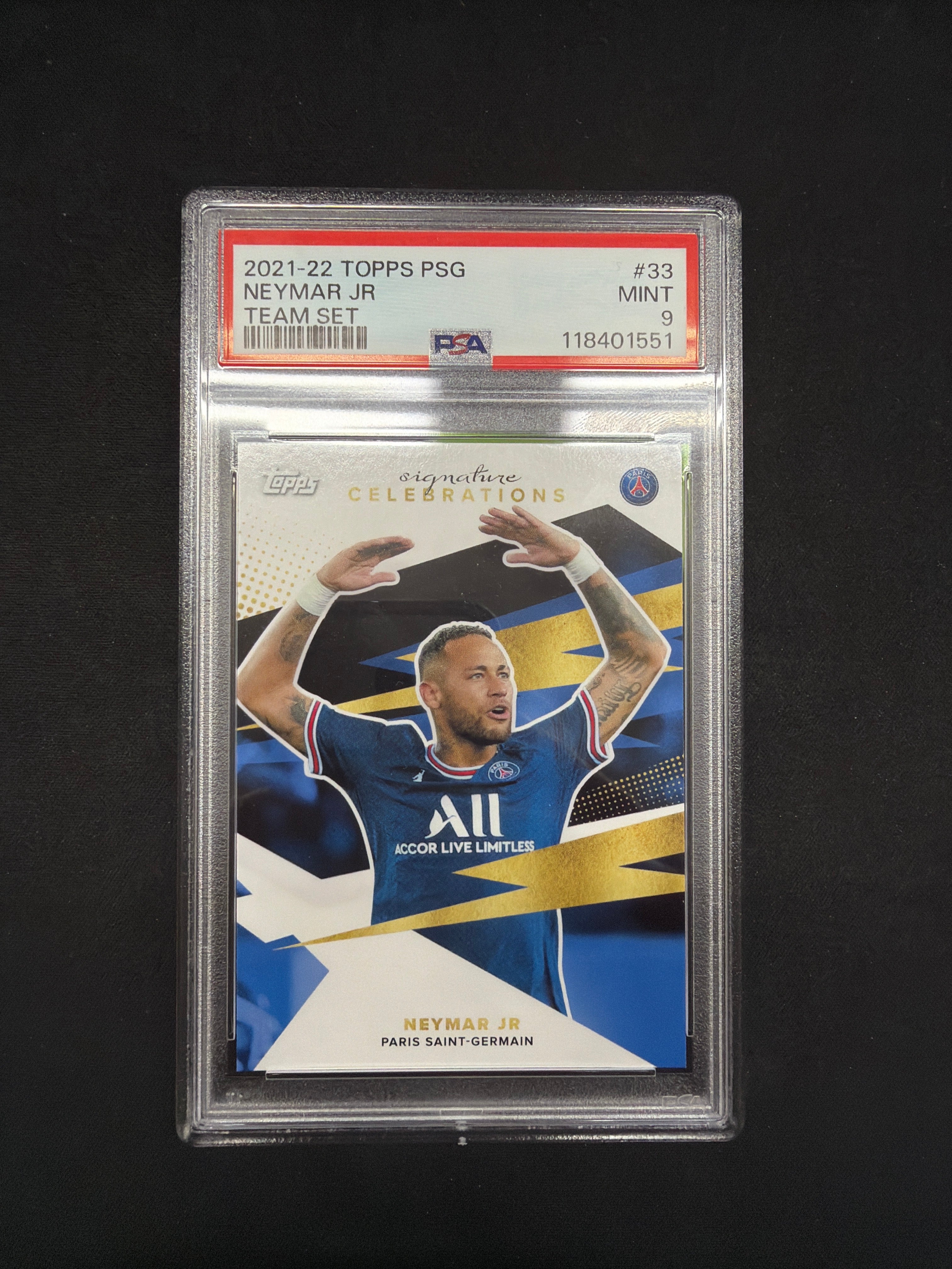 2021-22 Topps PSG Neymar Jr Team Set PSA MINT 9