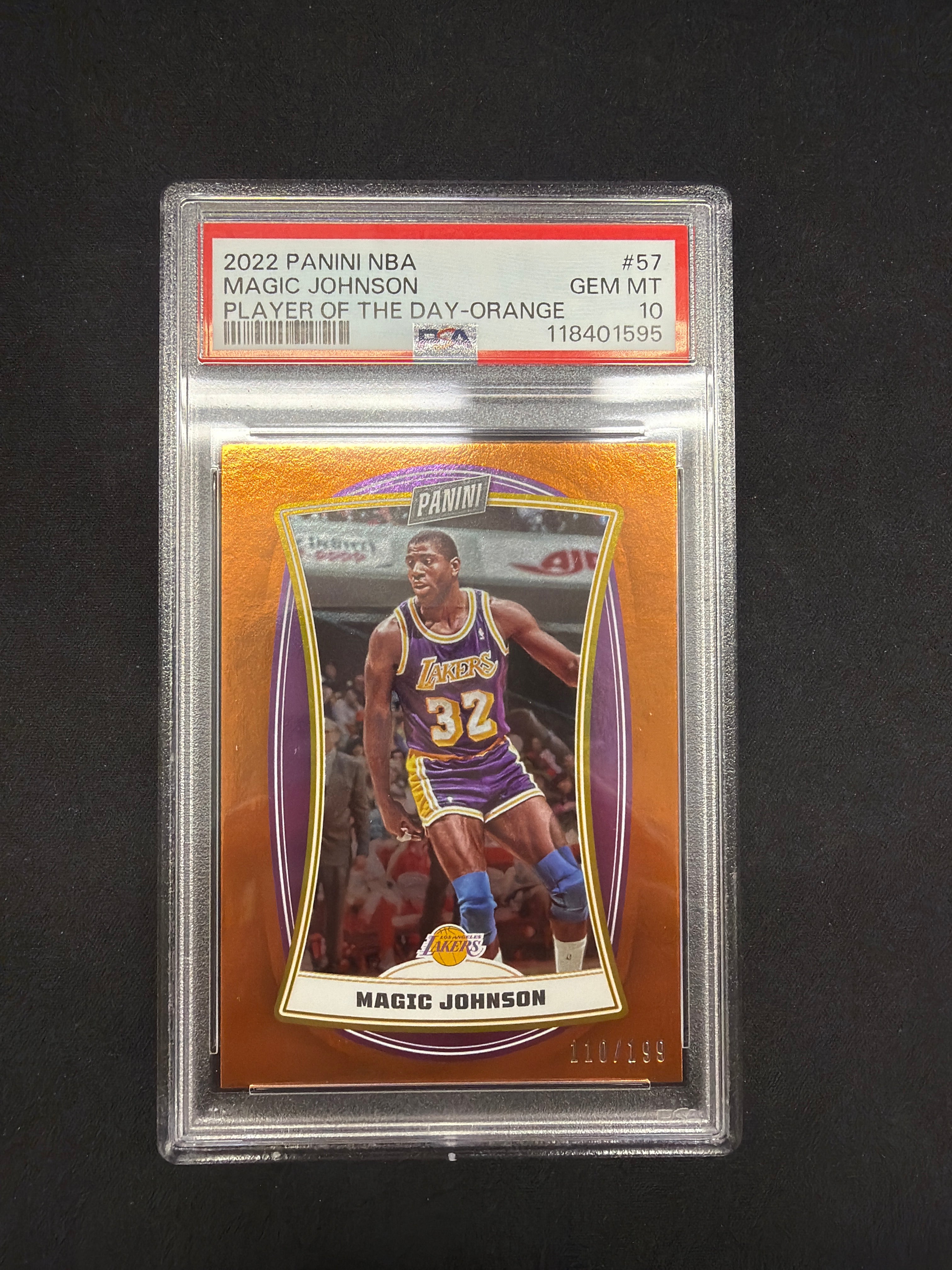 2022 Panini NBA Magic Johnson Player Of The Day-Orange PSA GEM MT 10 /199