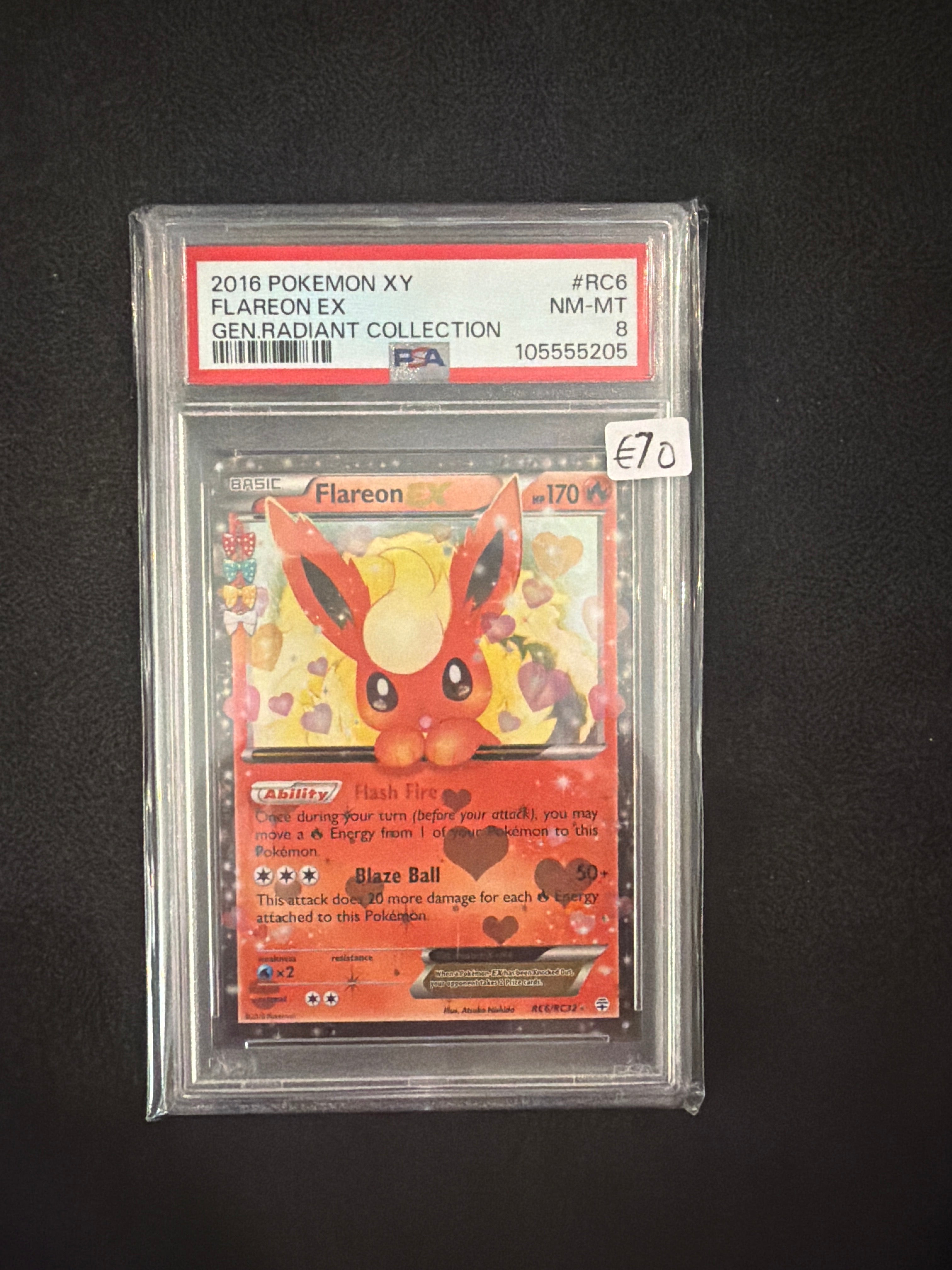 2016 Pokémon XY Flareon EX Gen.Radiant Collection PSA NM-MT 8