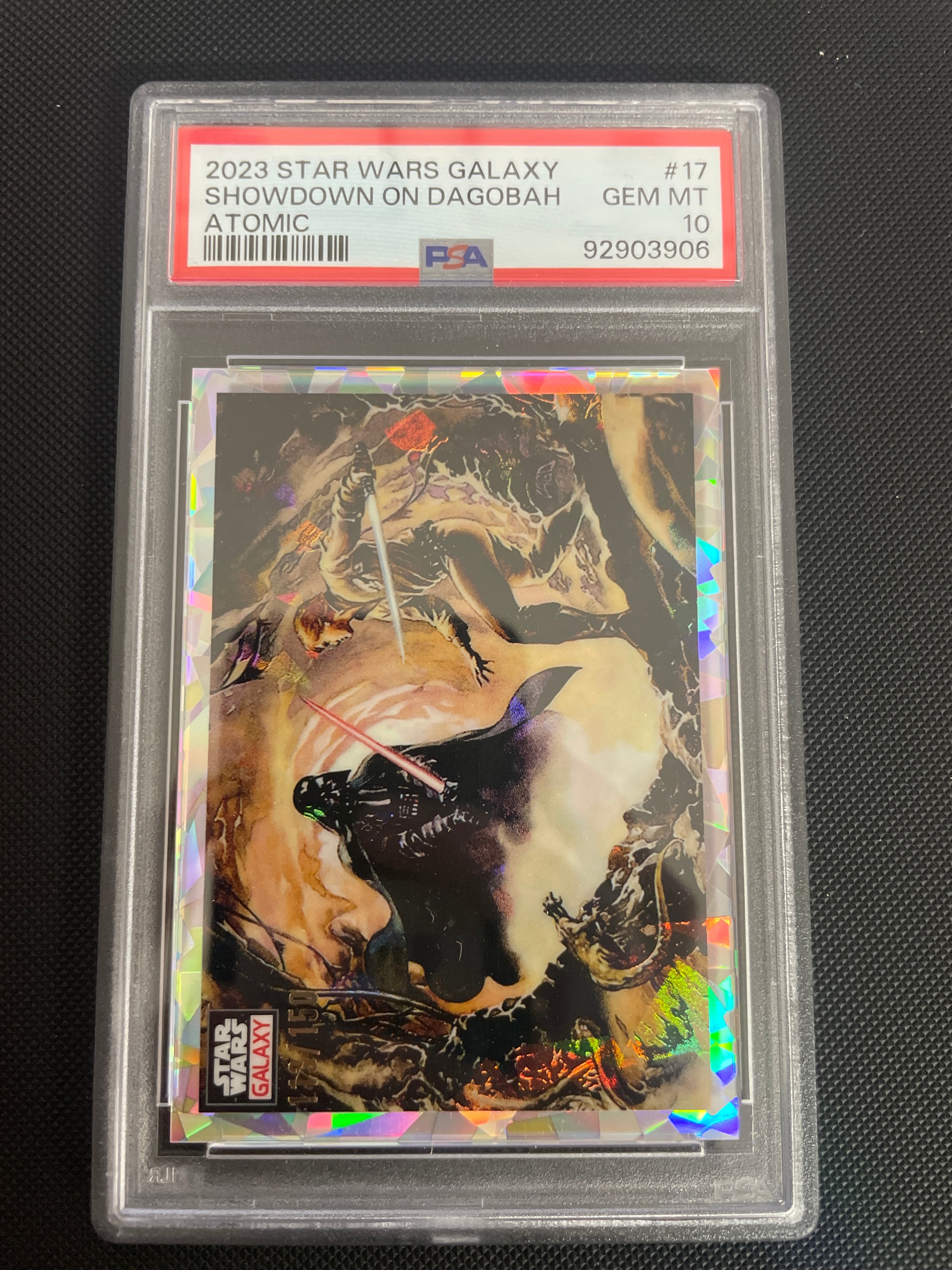 2023 STAR WARS GALAXY SHOWDOWN ON DAGOBAH ATOMIC PSA 10