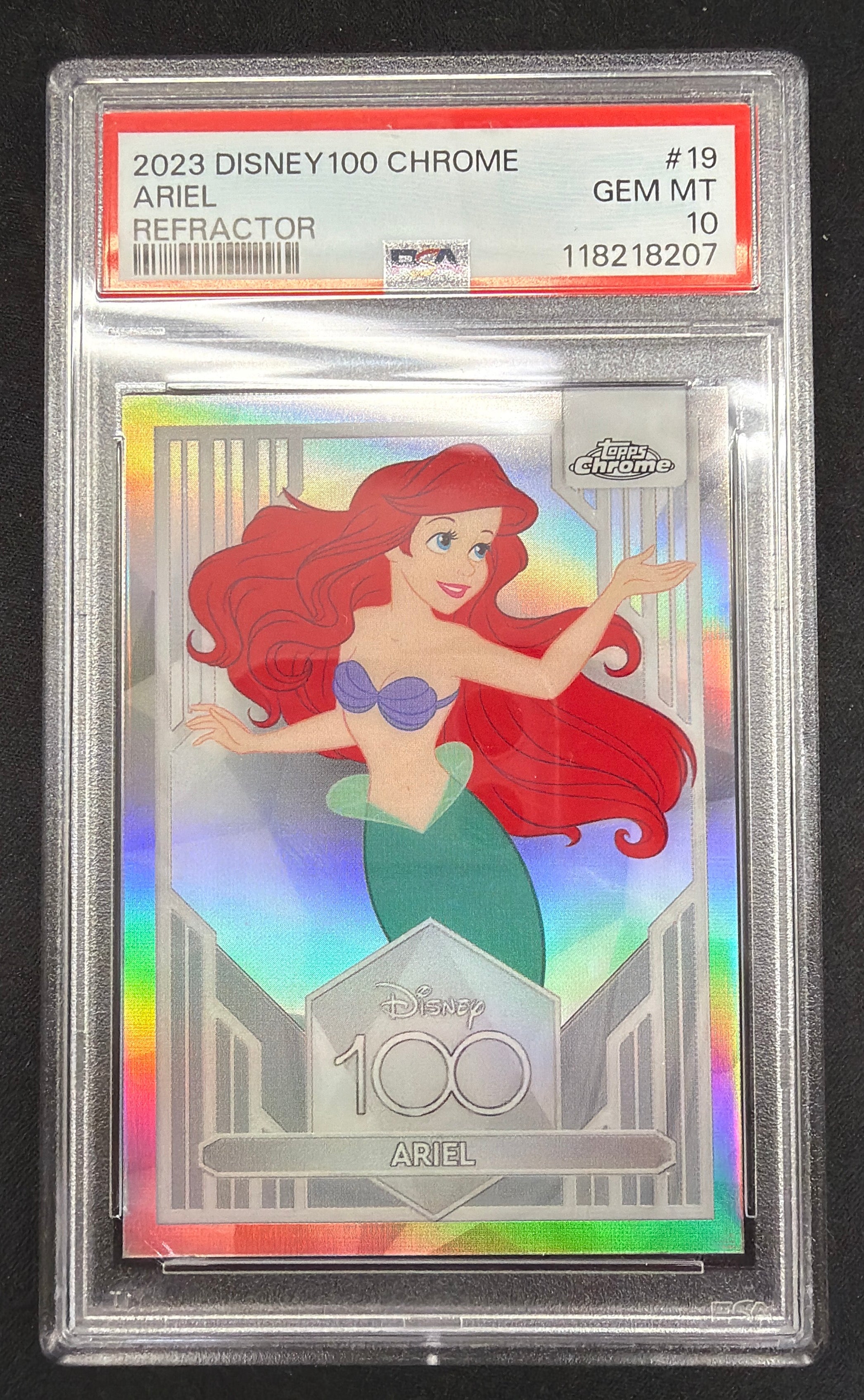 2023 Disney 100 Chrome Ariel Refractor PSA Gem Mt 10