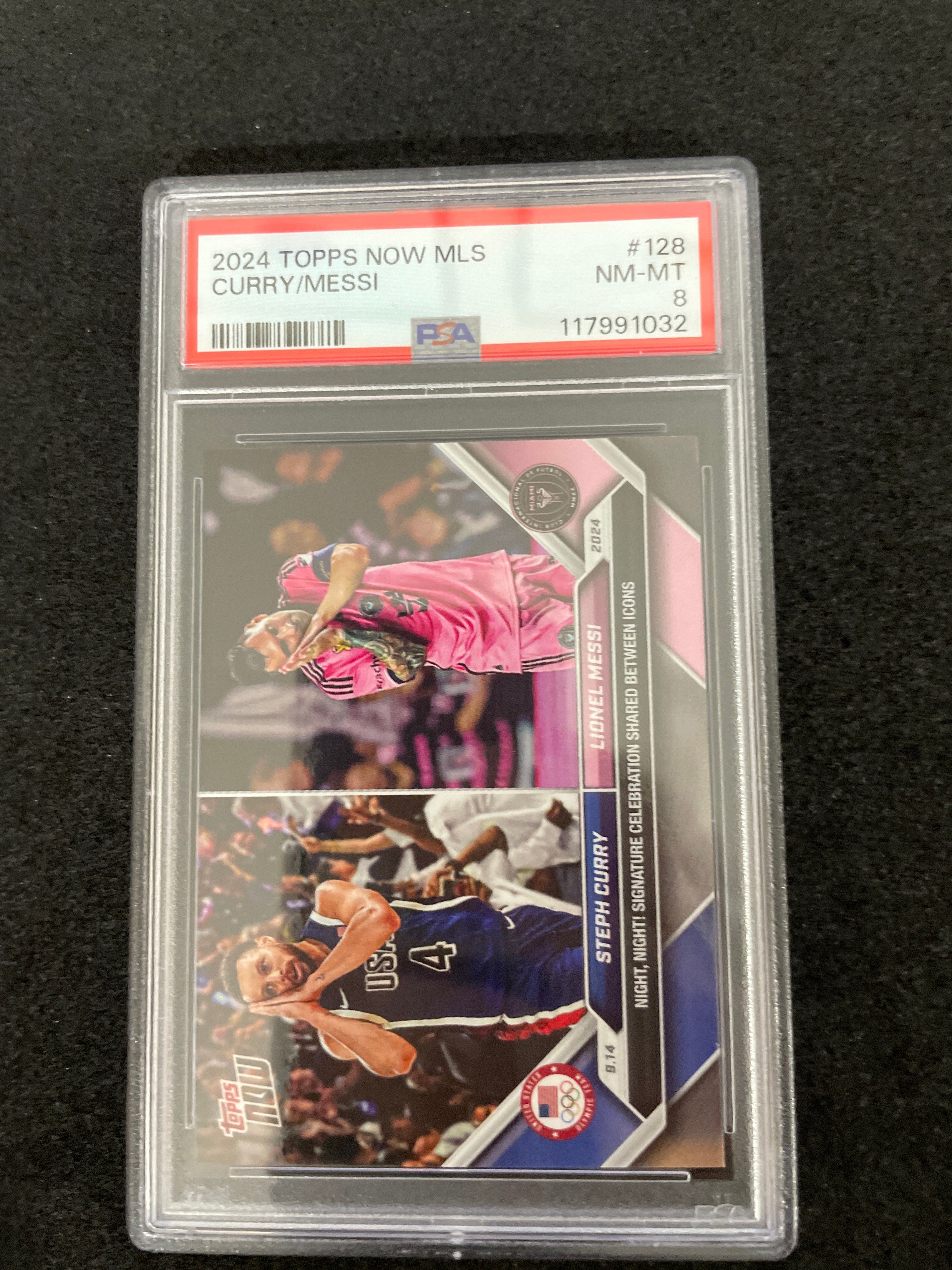 2024 Topps Now MLS Curry/Messi PSA 8