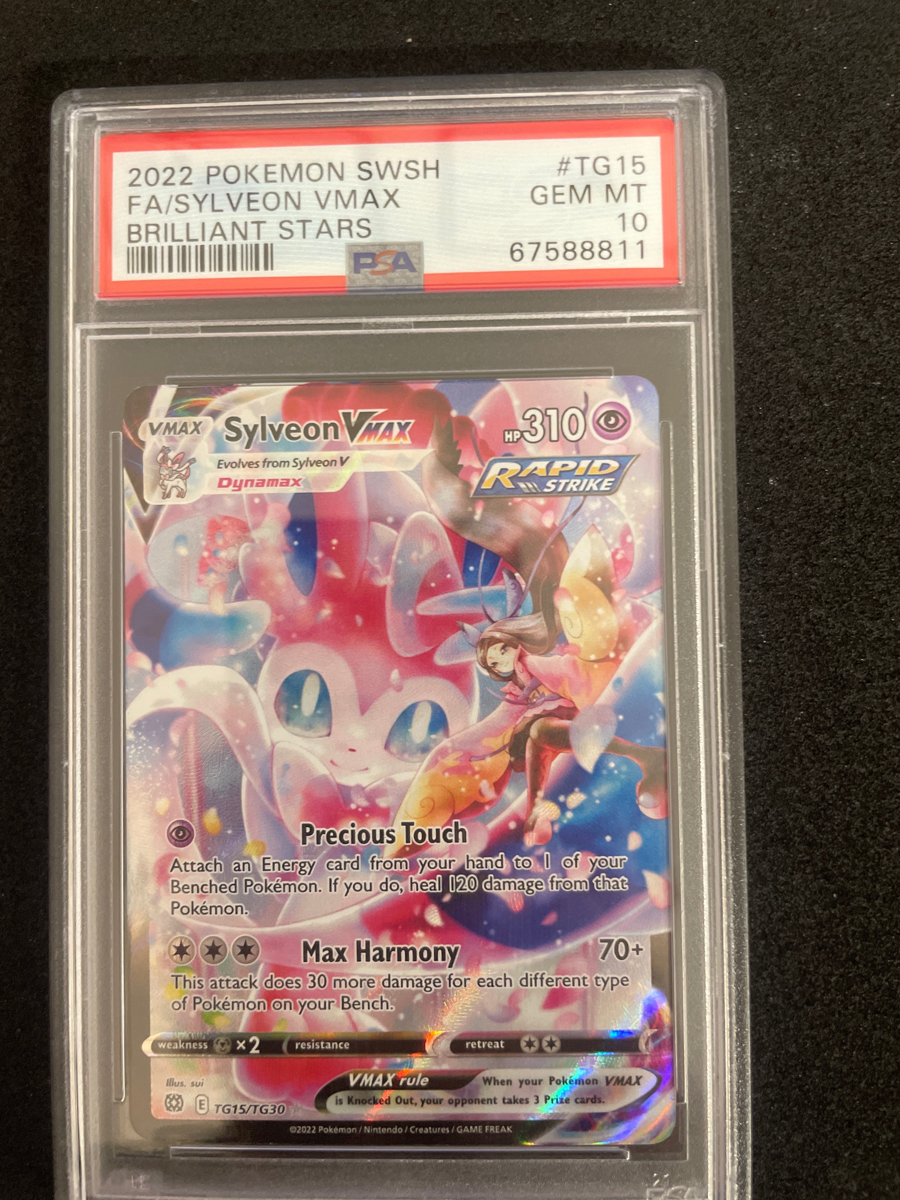 2022 Pokemon SWSH Sylveon VMAX Brilliant Stars PSA 10