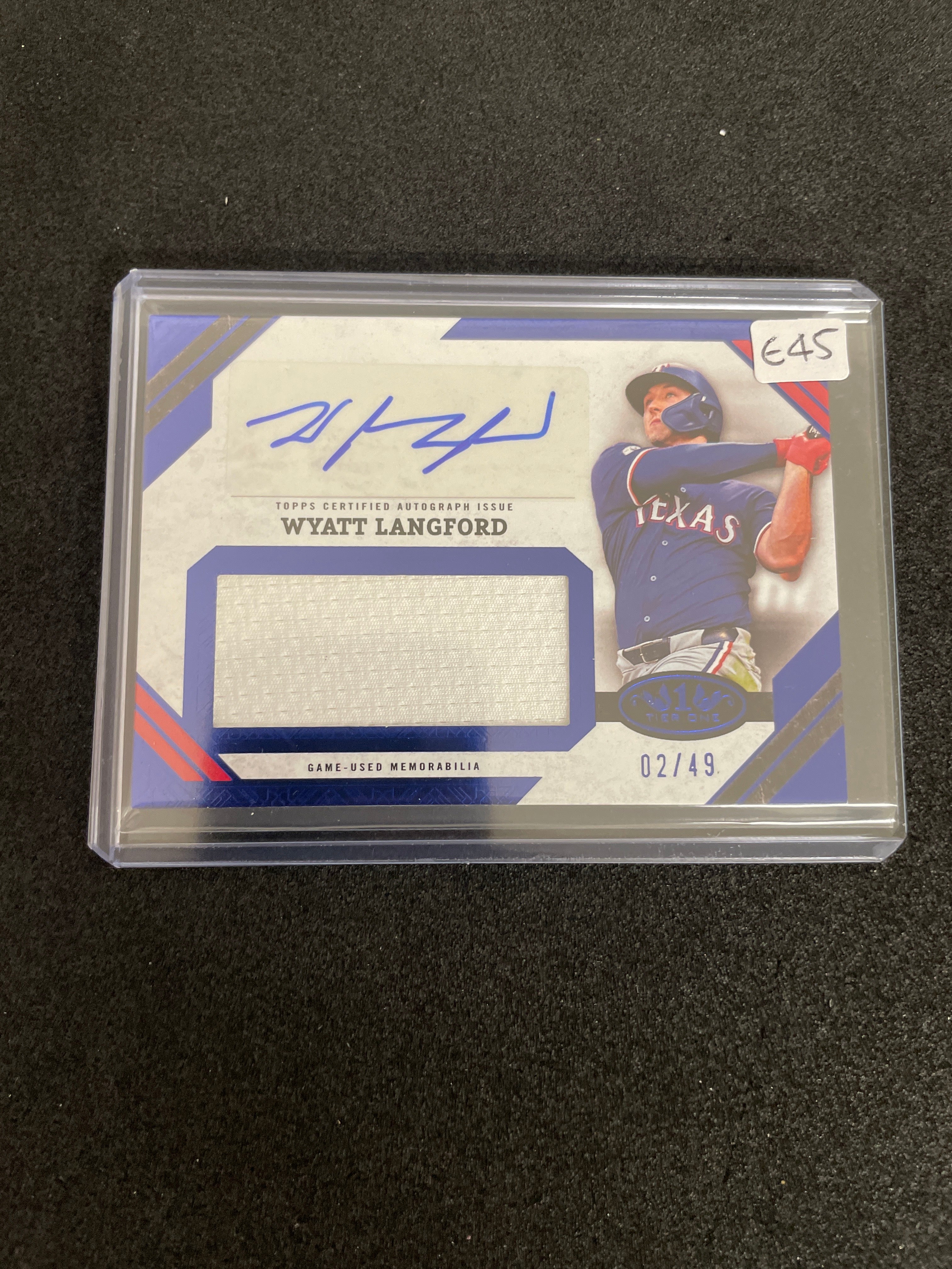 2025 Topps Tier One Baseball Wyatt Langford Autograph Relic /49