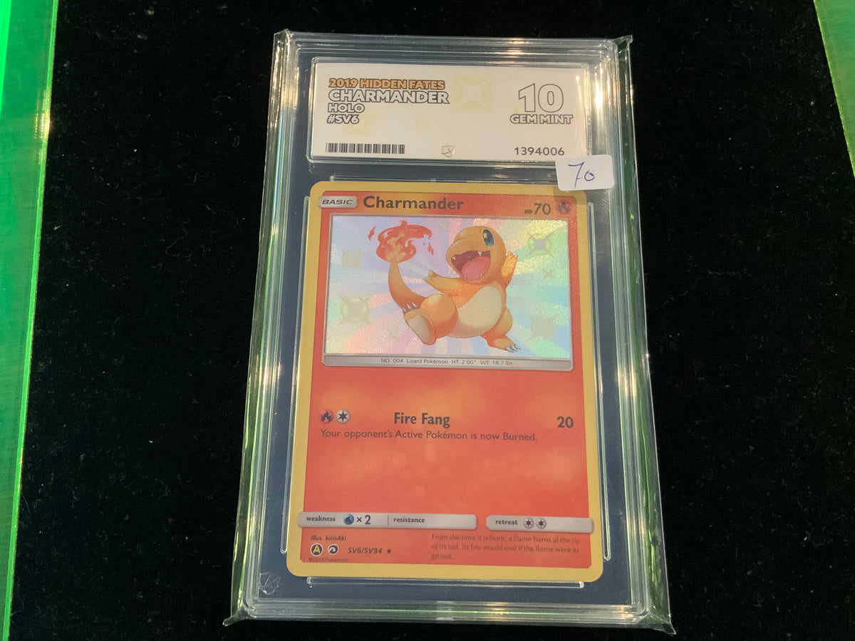 ACE Gem Mint 10 2019 Hidden Fates Charmander Holo SV6