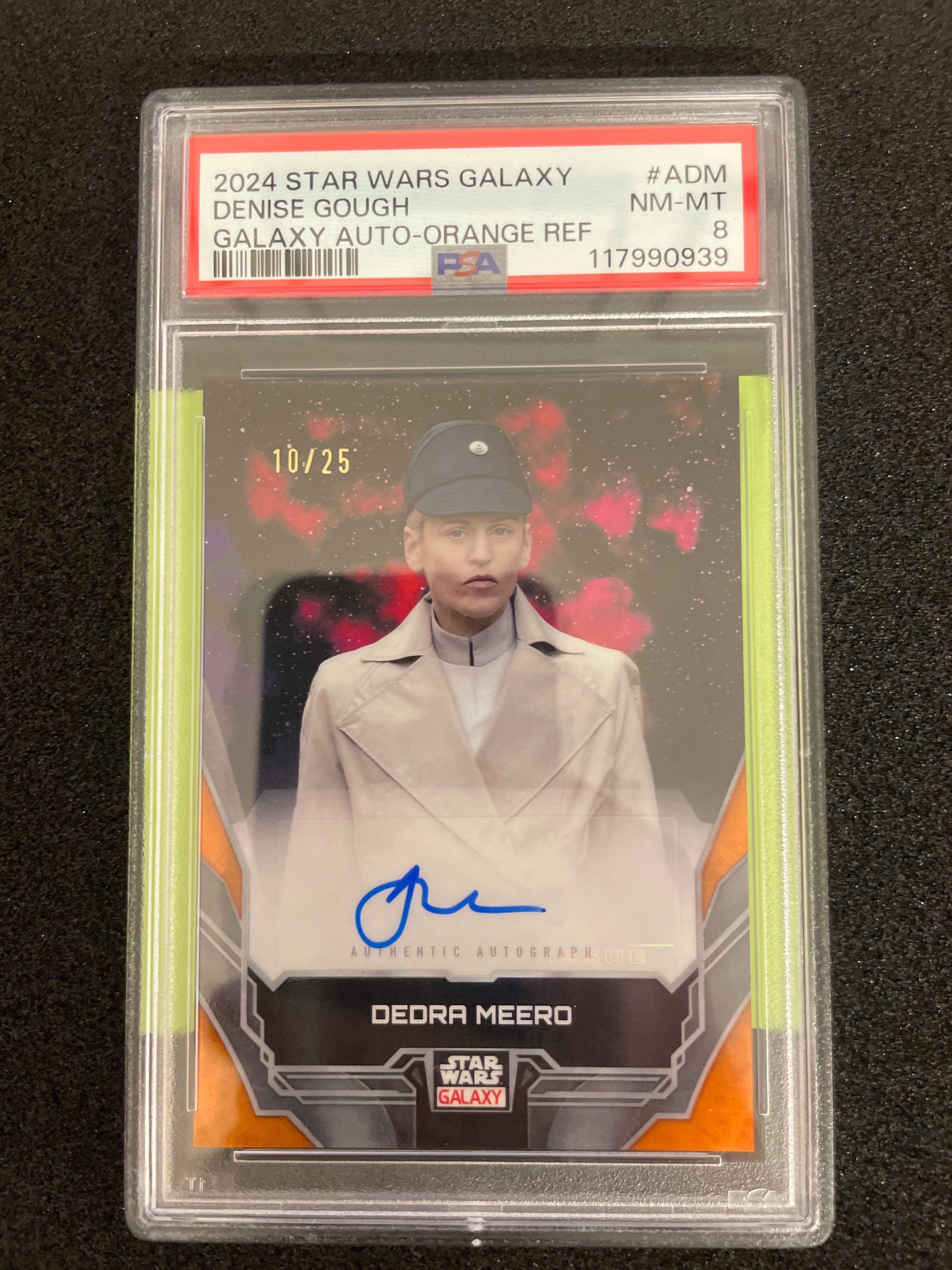 2024 Star Wars Galaxy Denise Cough Galaxy Auto-Orange Ref Near Mint- Mint psa 8 /25