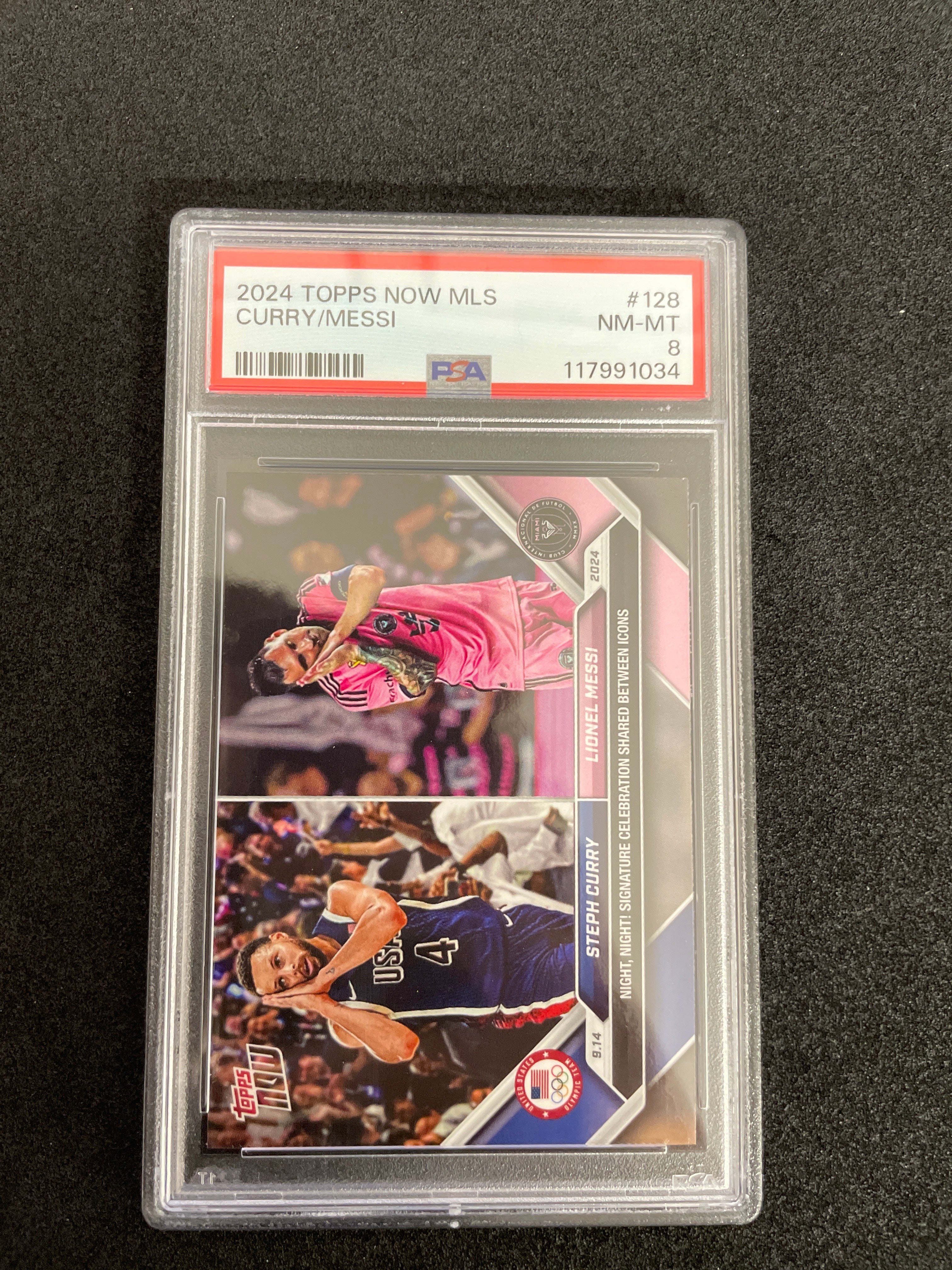 2024 Topps Now MLS Curry/Messi PSA 8