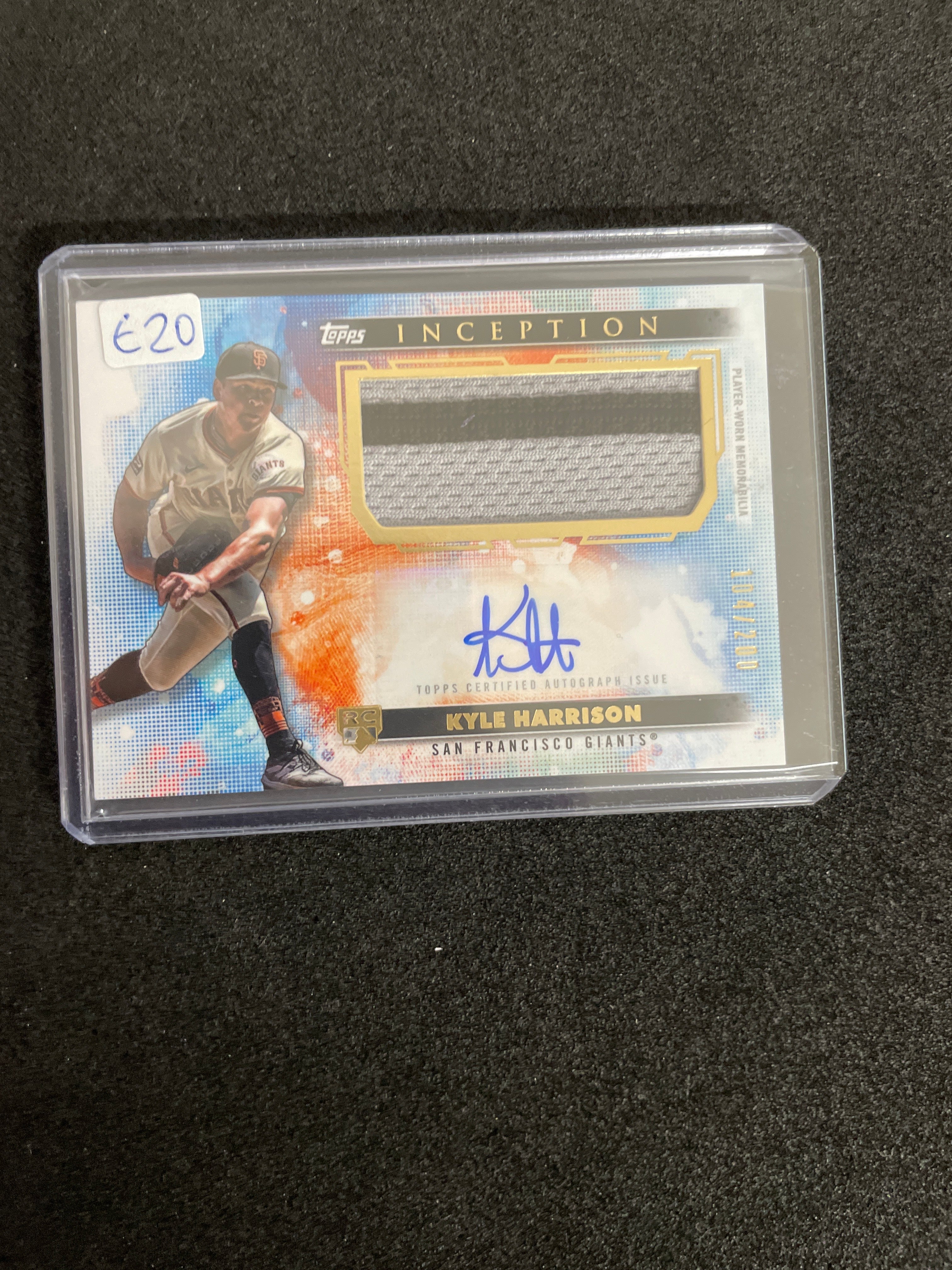 2024 Topps Inception Baseball Kyle Harrison Relic Autograph /200