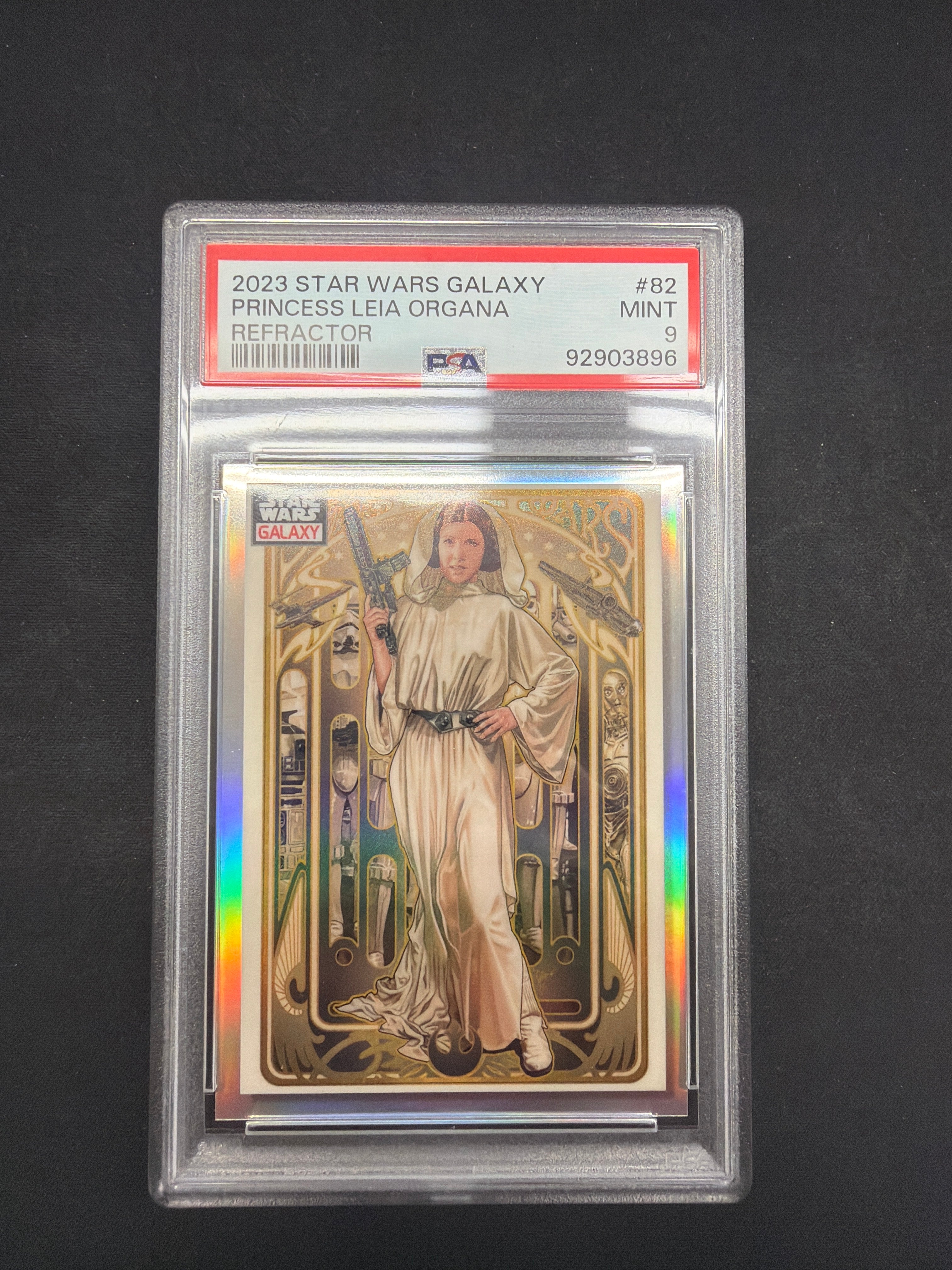 2023 Star Wars Galaxy Princess Leia Organa Refractor PSA MINT 9