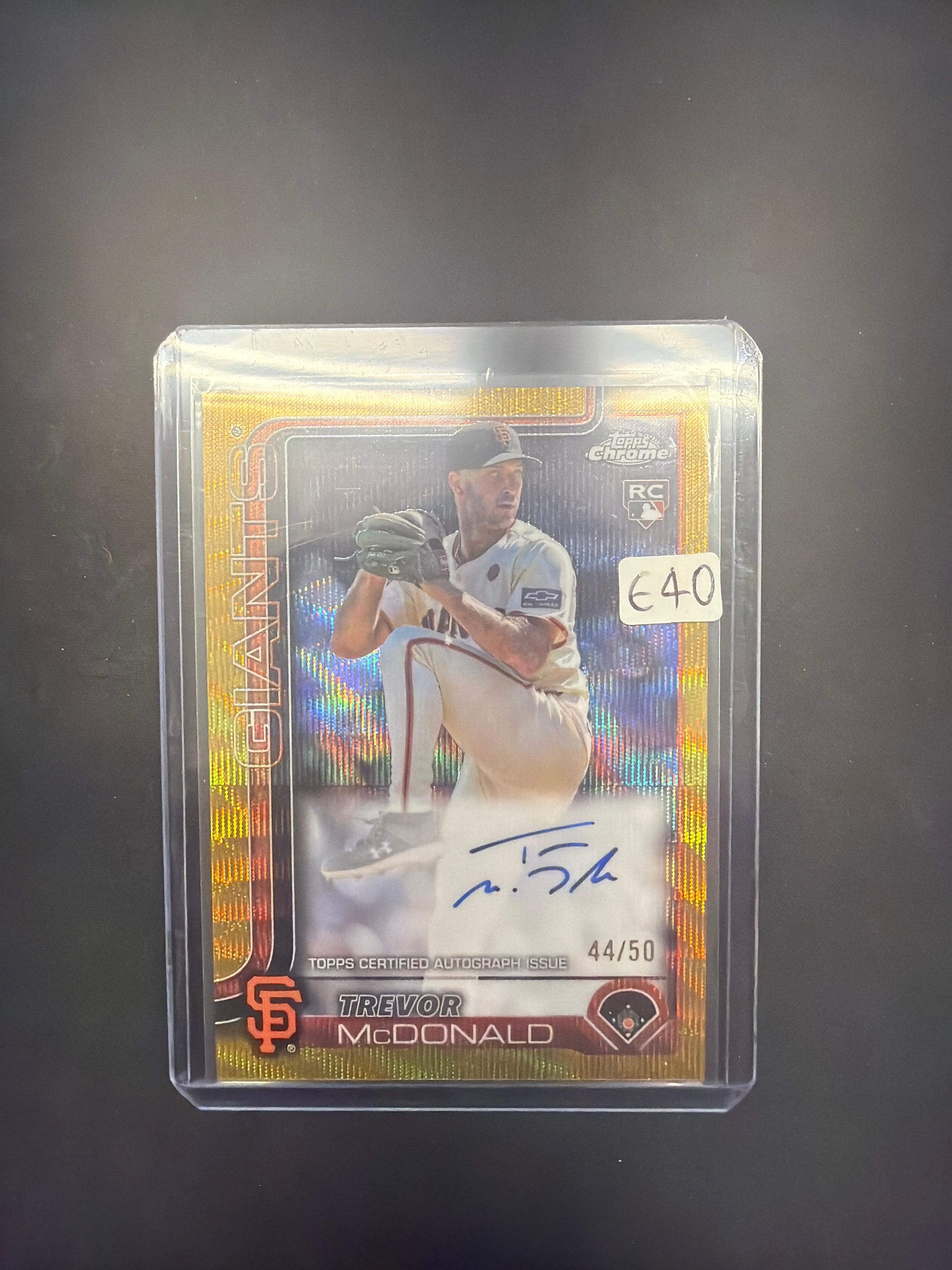 2025 Topps Chrome Trevor McDonald Gold Rookie Auto /50