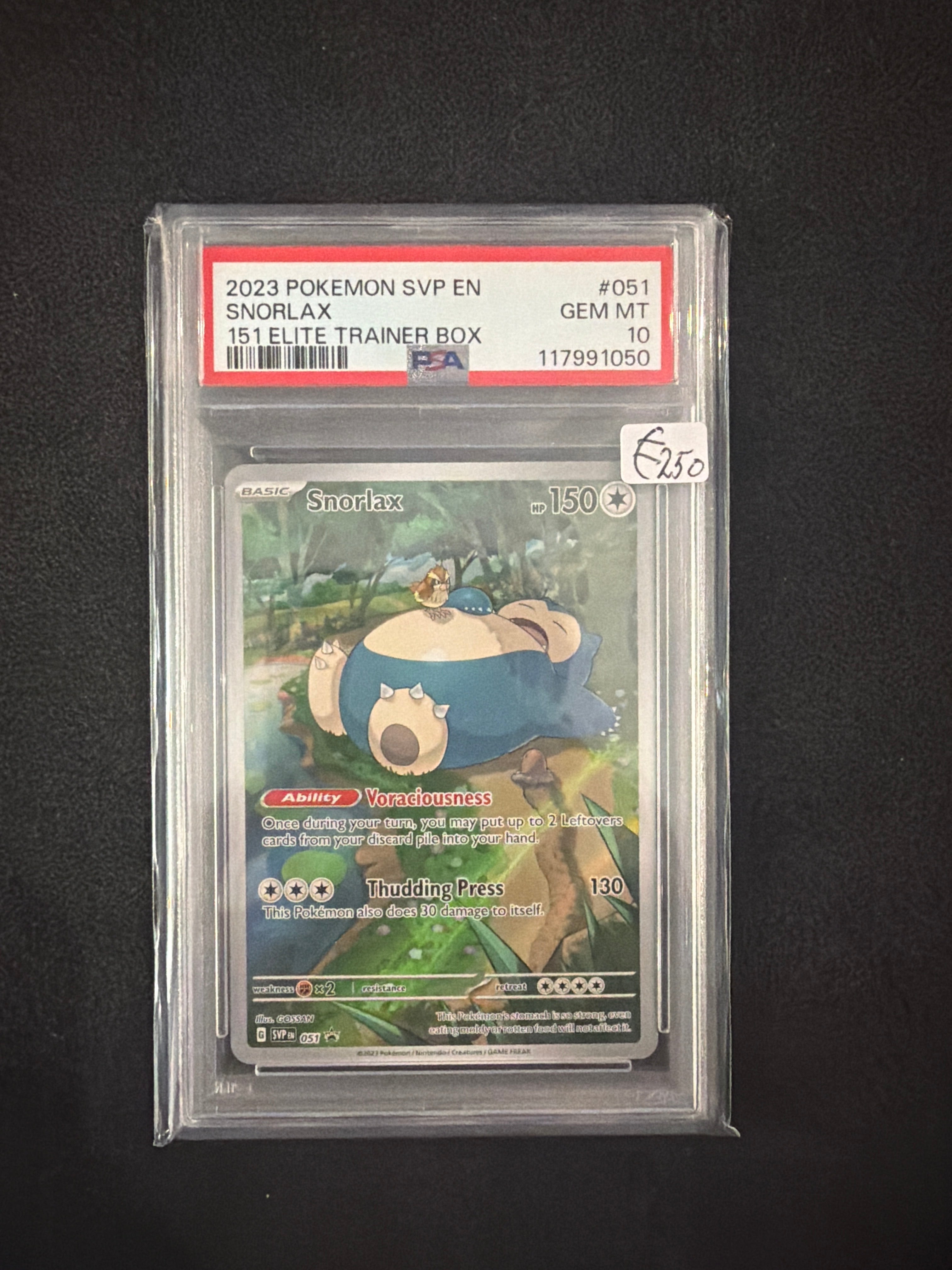 2023 Pokémon SVP EN Snorlax 151 Elite Trainer Box PSA 10