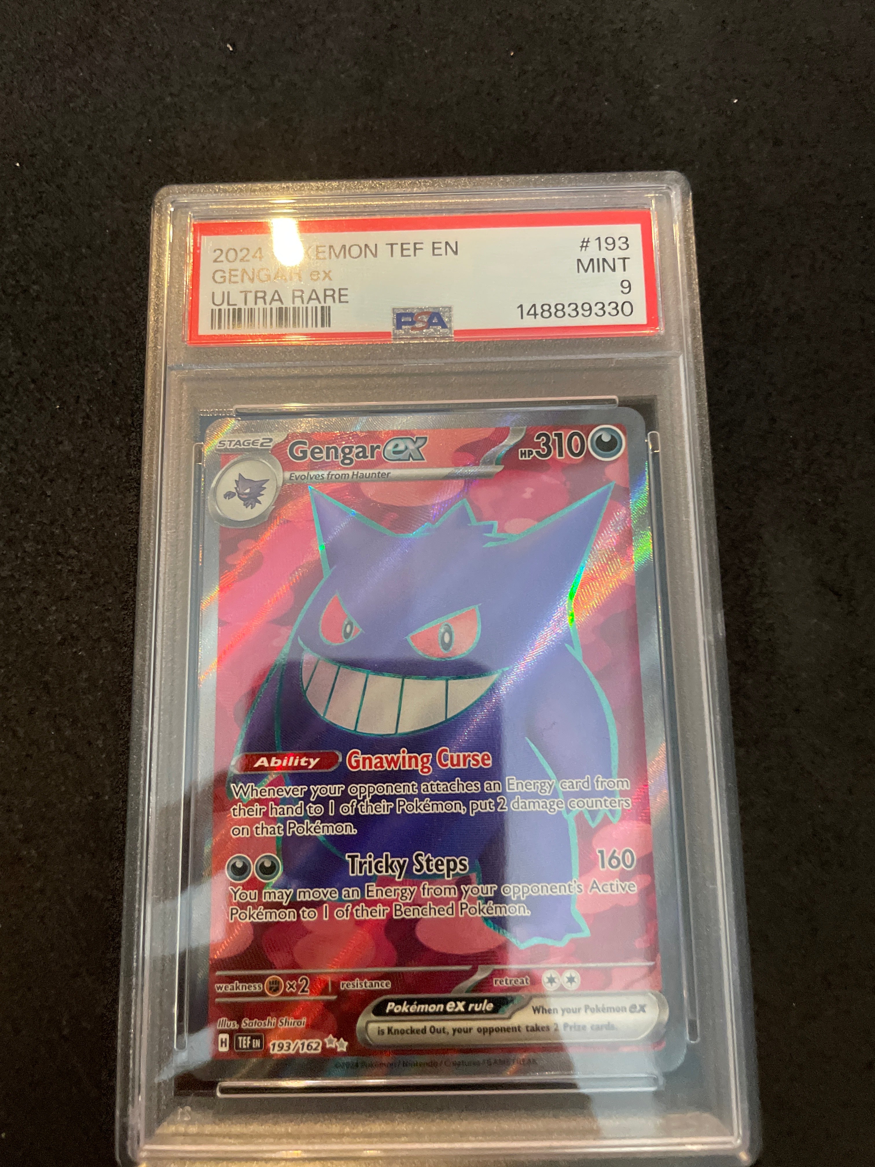 2024 Pokemon TEF EN Gengar ex Ultra Rare PSA 9