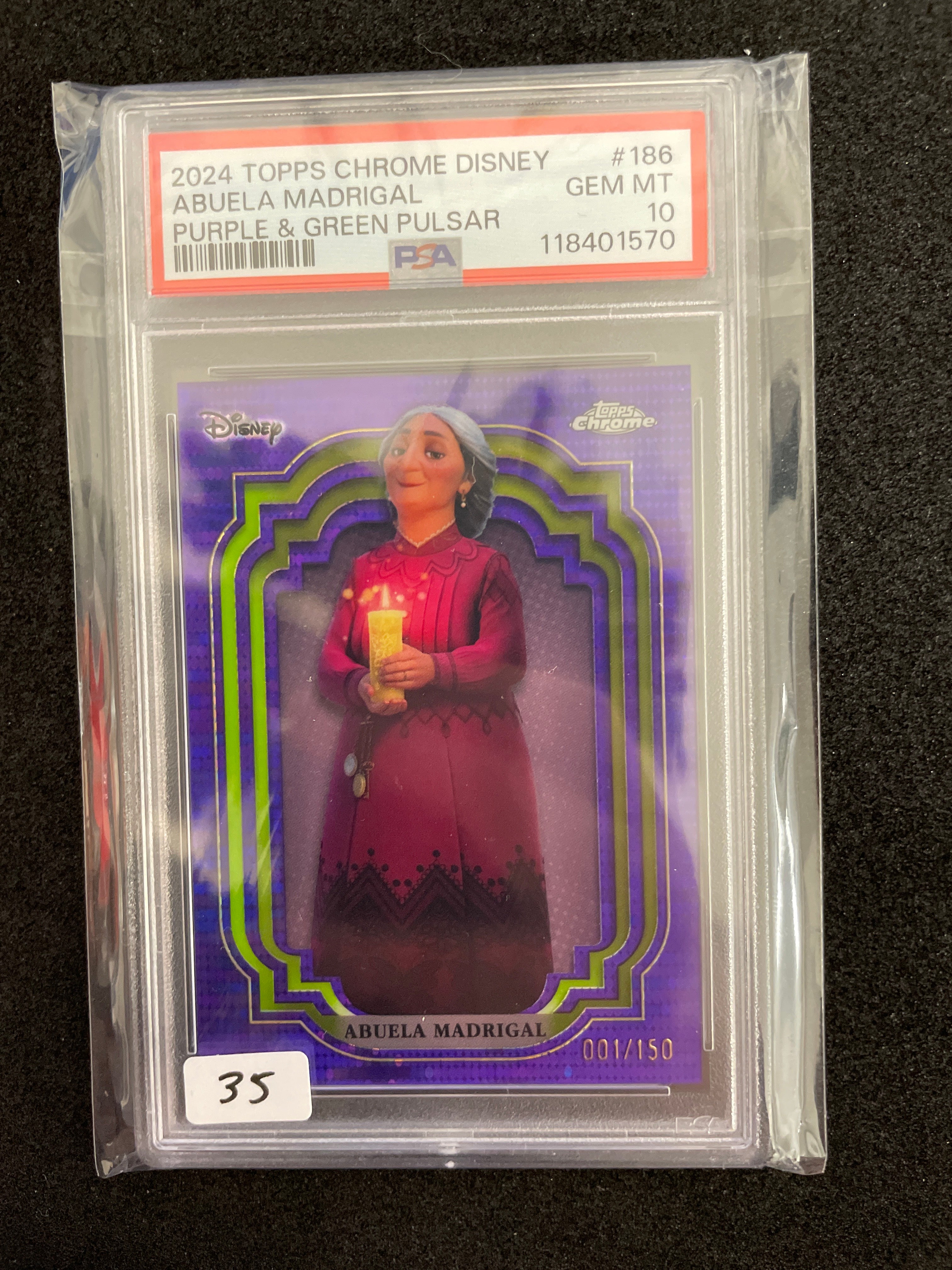 2024 Topps Chrome Disney Abuela Madrigal Purple & Green Pulsar Gem Mint PSA 10 /150
