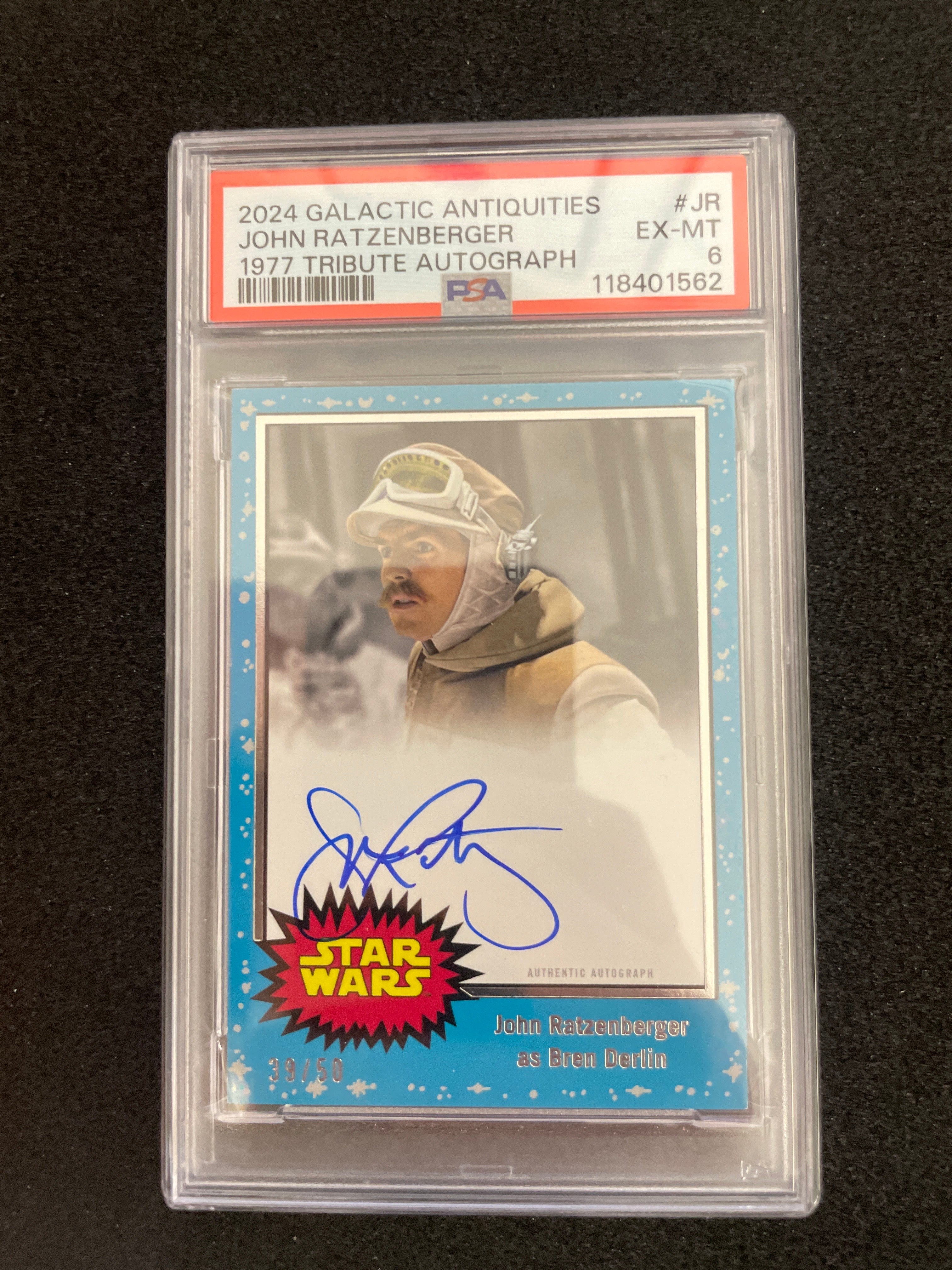 2024 Galactic Antiquities John Ratzenberger 1977 Tribute Autograph excelent-mint PSA 6 /50