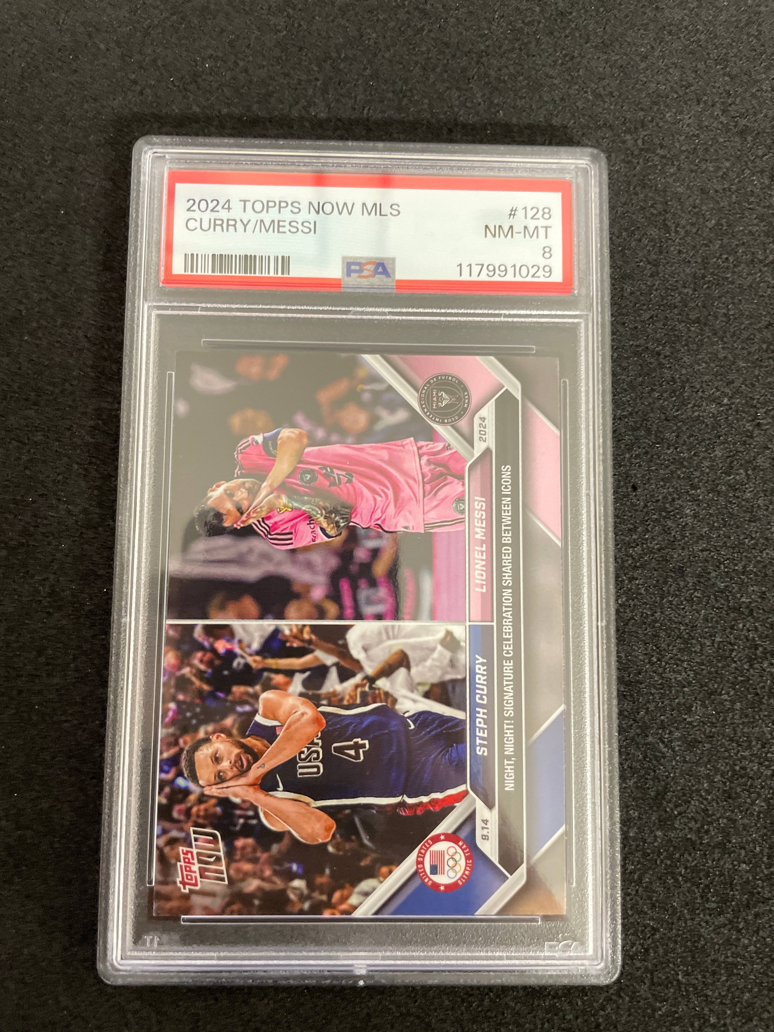 2024 Topps Now MLS Curry/Messi PSA 8