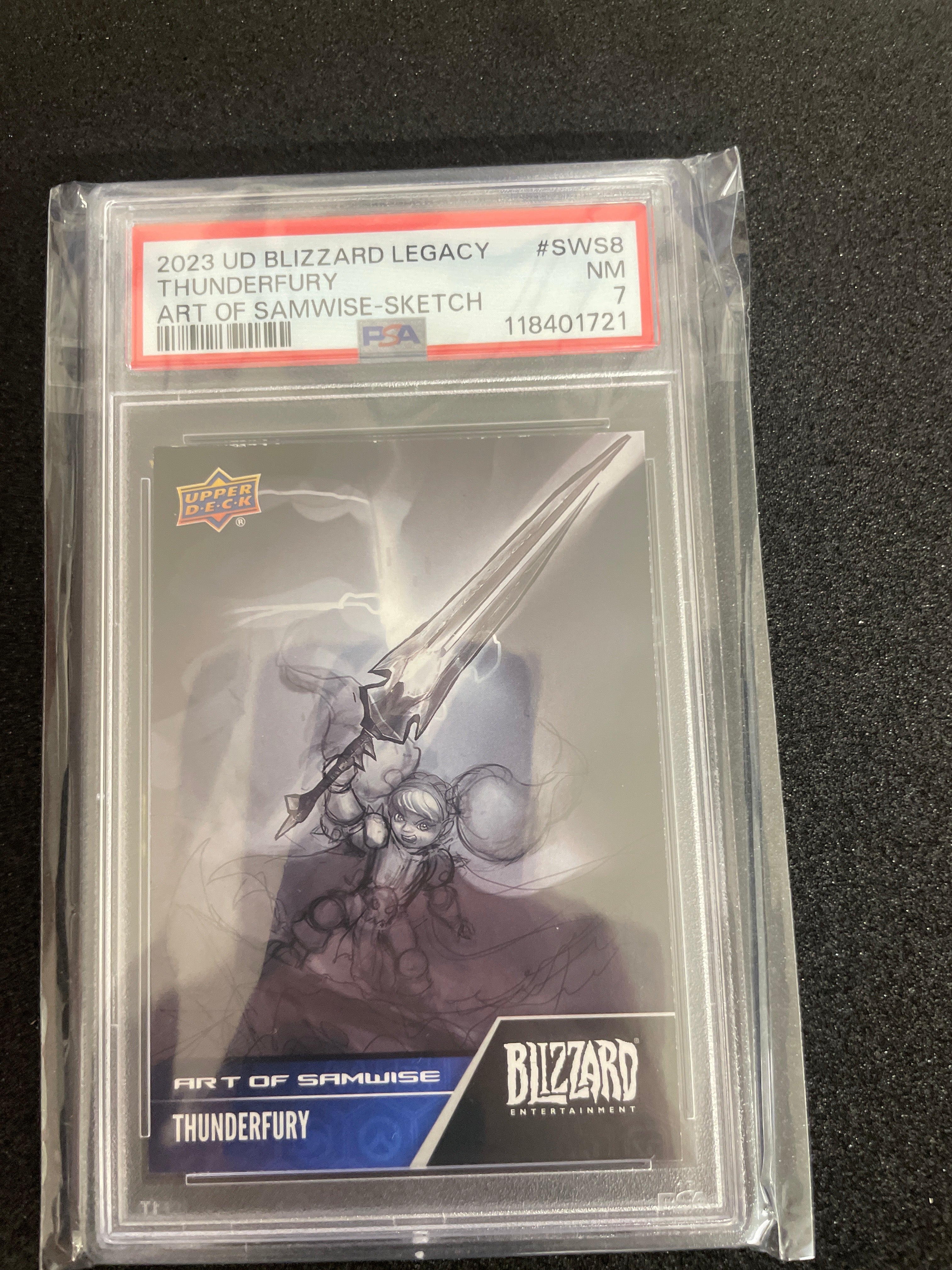 2023 Ud Blizzard Legacy Thunderfury Art Of Samwise-Sketch Near Mint PSA 7