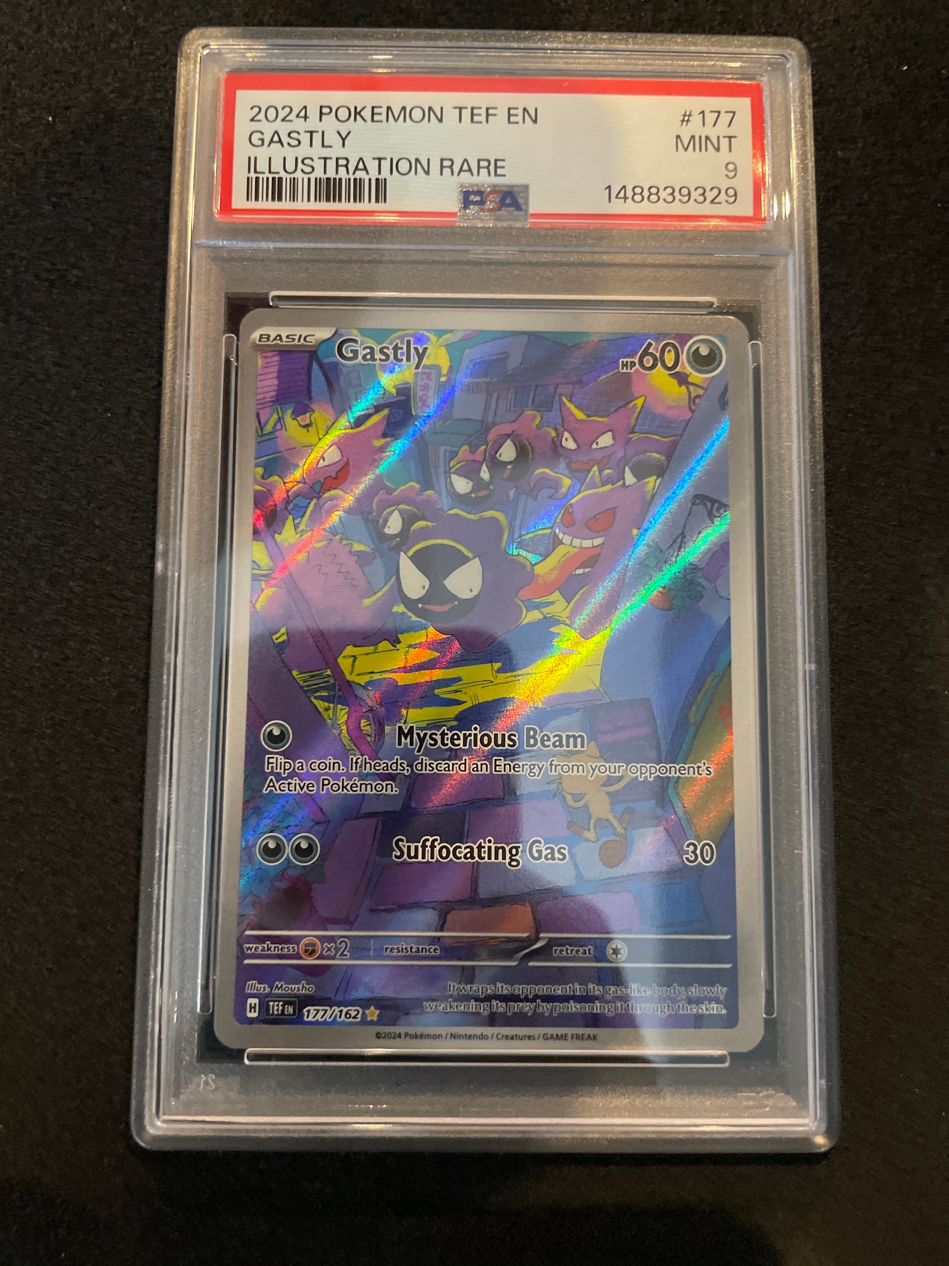 2024 Pokemon TEF EN Gastly Illustration rare PSA 9