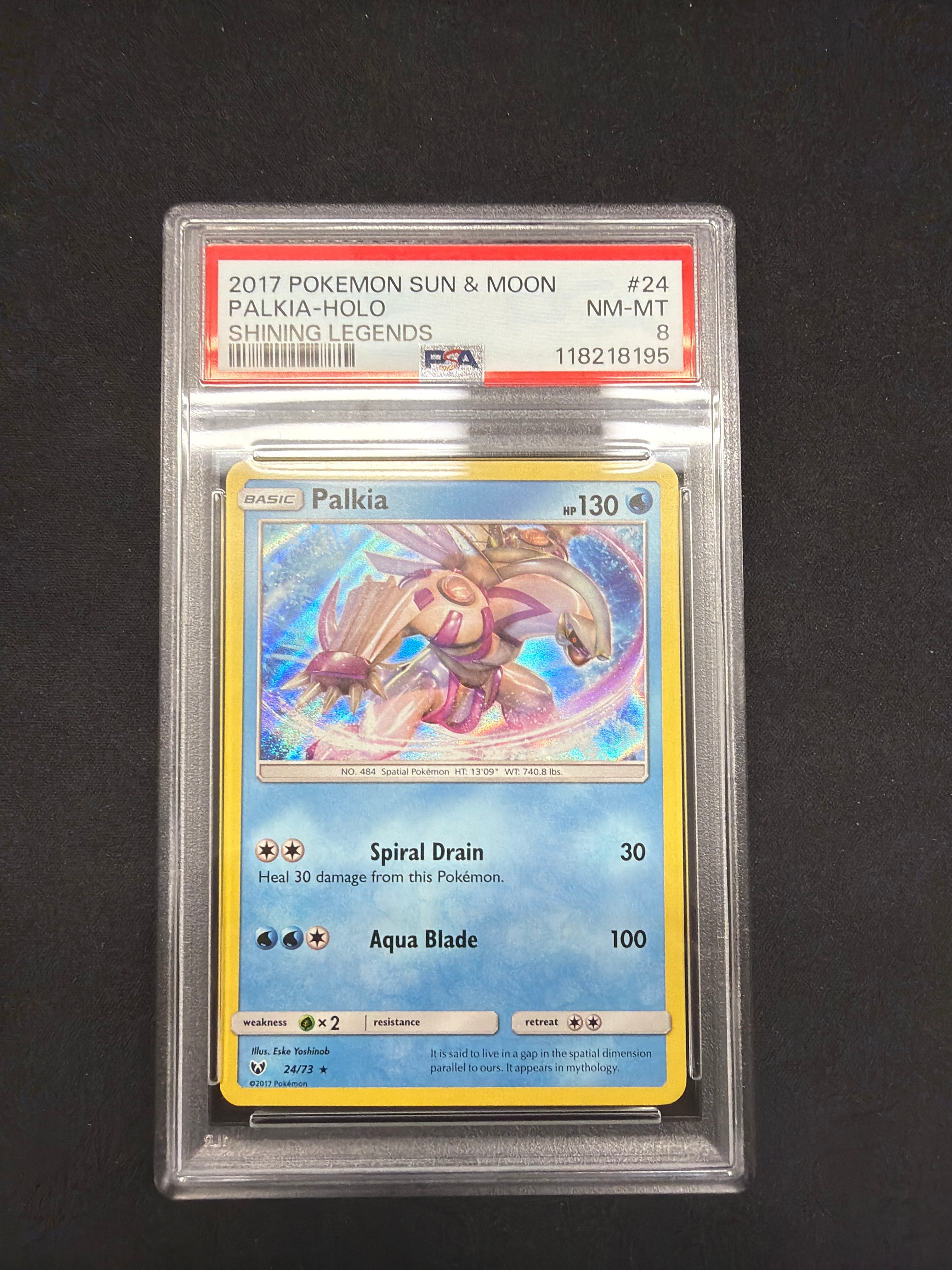 2017 Pokémon Sun & Moon Palkia-Holo Shining Legends PSA NM-MT 8