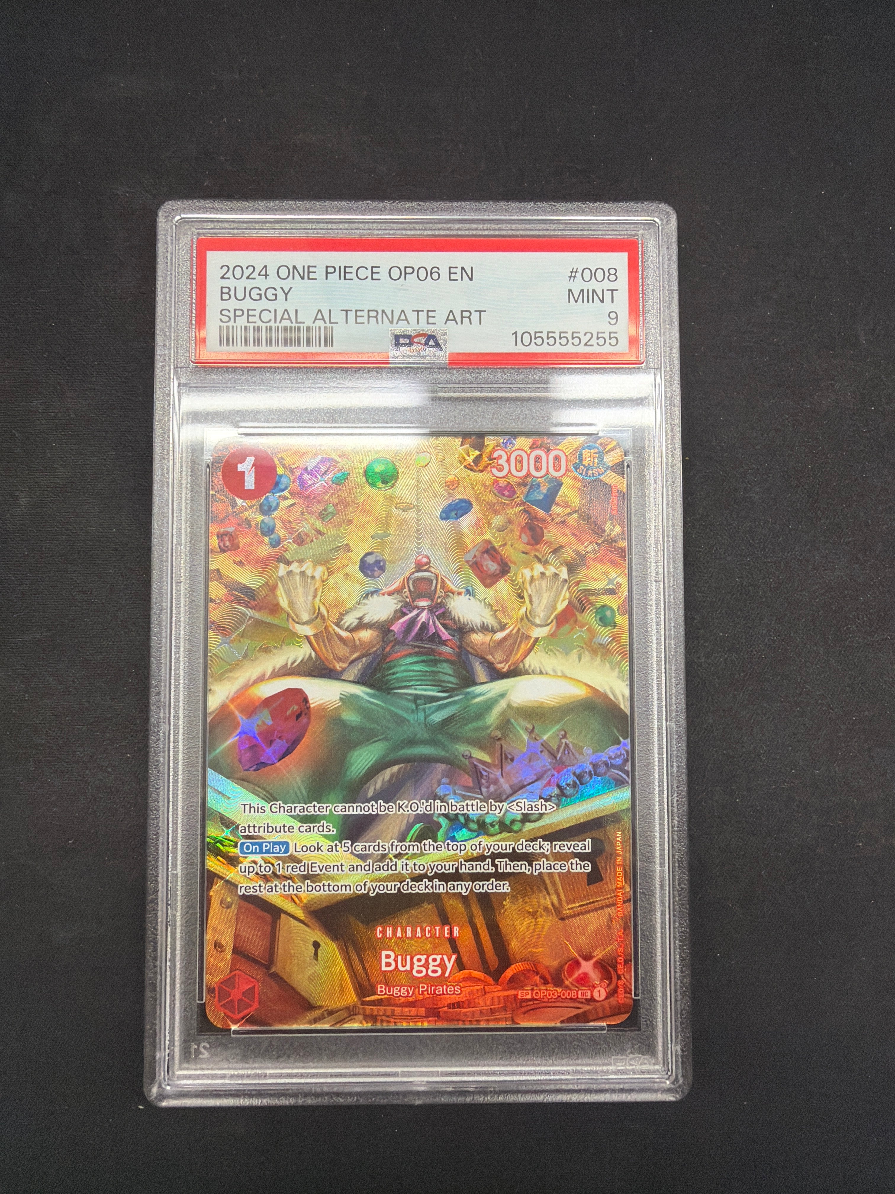 2024 One Piece OP06 En Buggy Special Alternate Art PSA MINT 9