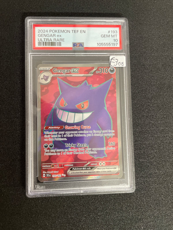 2024 pokemon TEF EN GENGAR ex ULTRA RARE PSA 10 GEM MINT