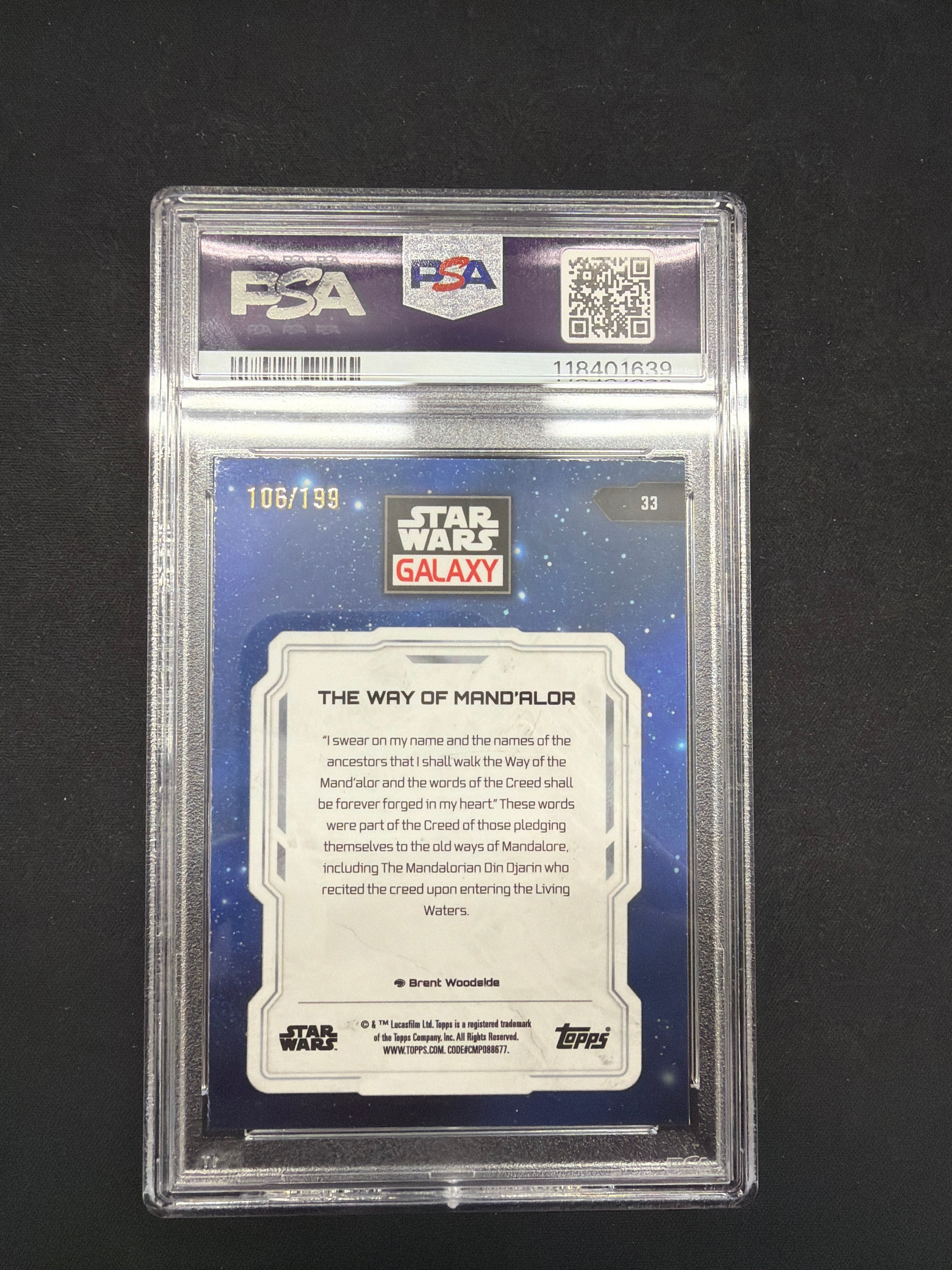 2024 Star Wars Galaxy The Way of Mand'alor Aqua Sonar PSA Mint 9 /199