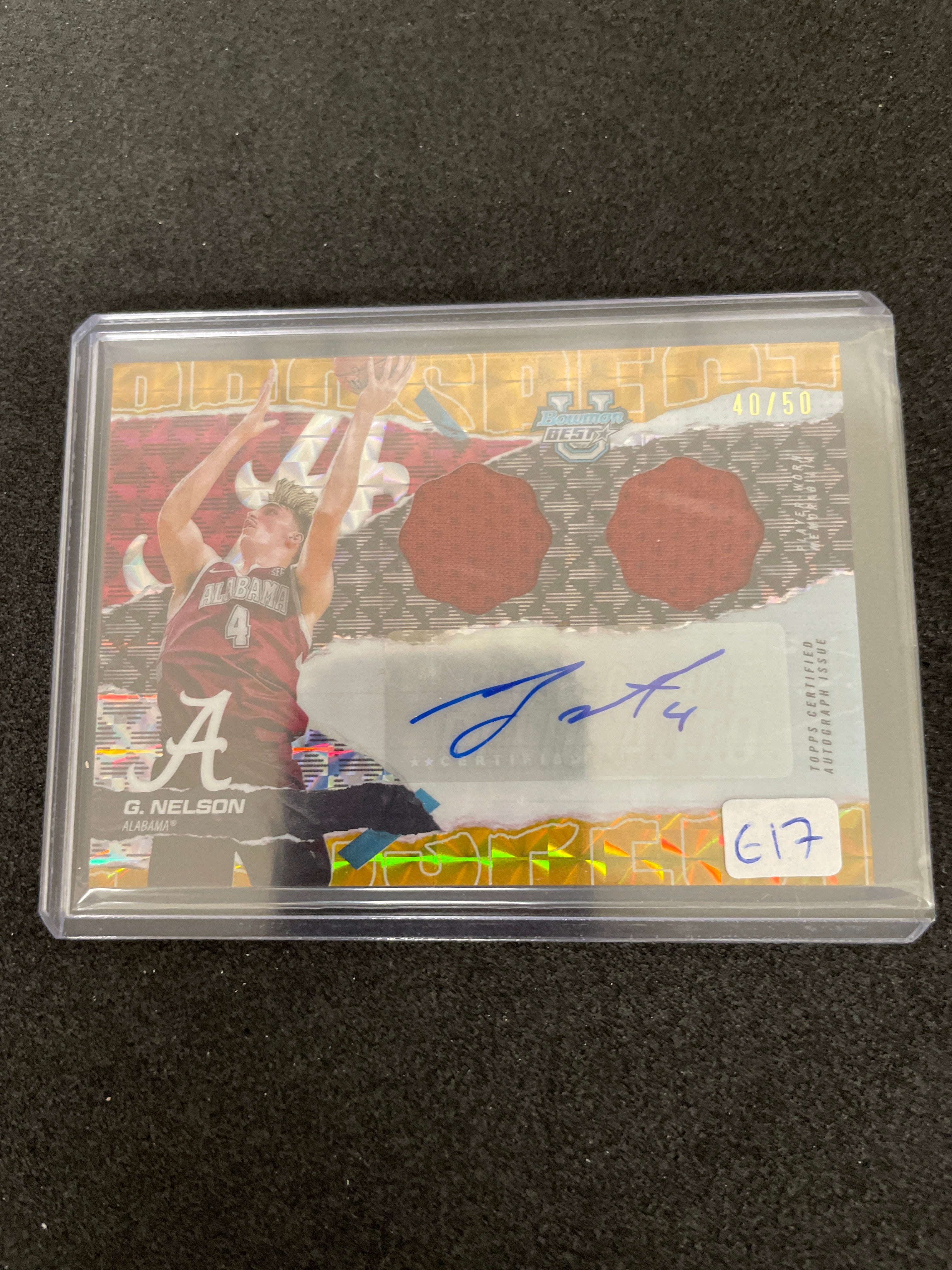 2024/25 Topps Bowman University’s Best Basketball G.Nelson Autograph /50