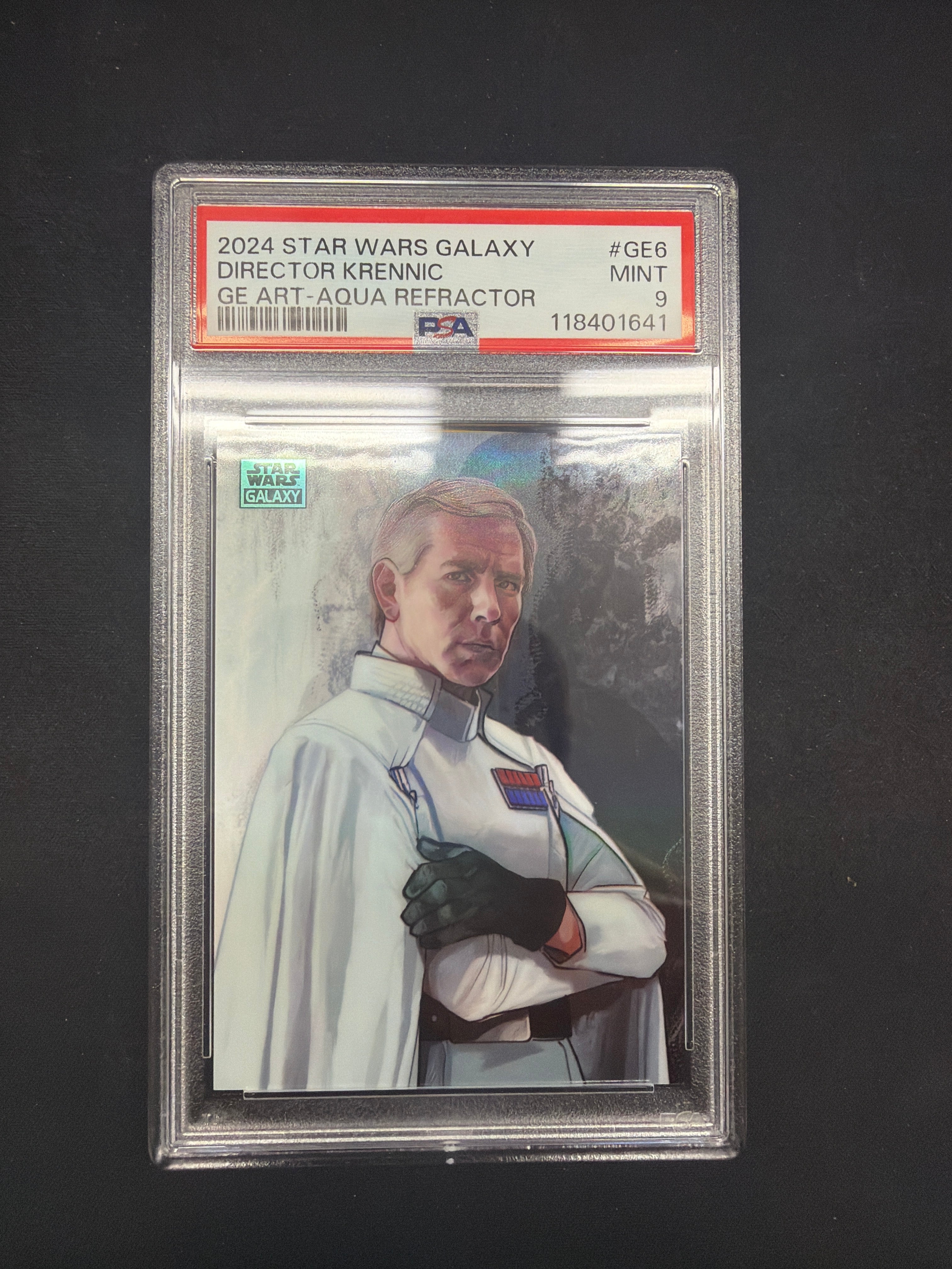 2024 Star Wars Galaxy Director Krennic GE Art-Aqua Refractor PSA MINT 9