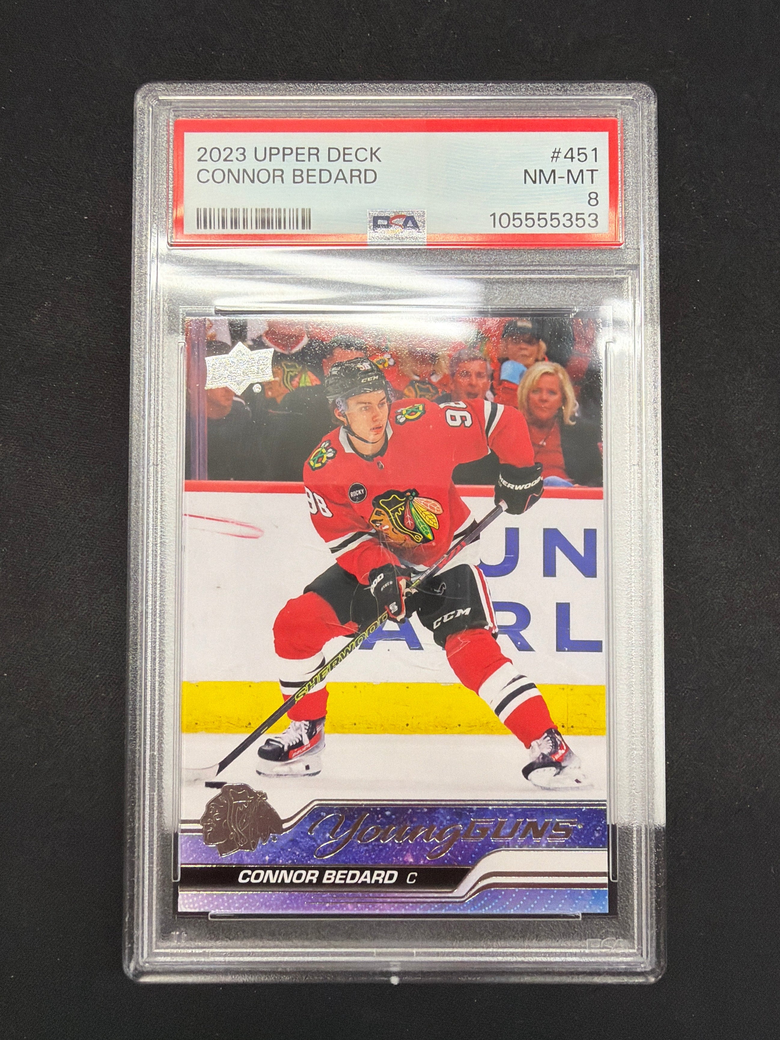2023 Upper Deck Connor Bedard PSA NM-MT 8