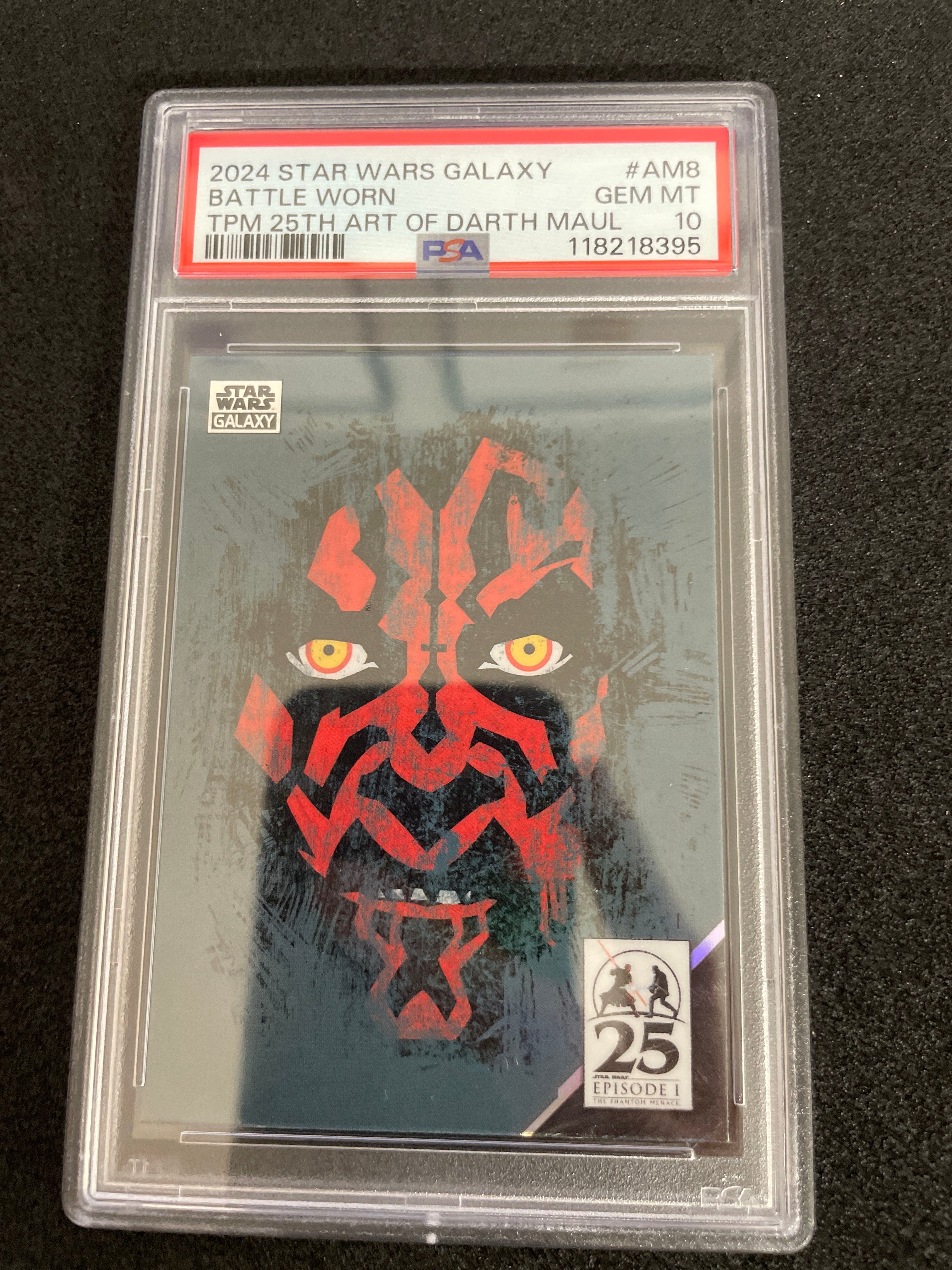 2024 Star Wars Galaxy Battle Worn TPM 25th art of darth maul GEM MINT PSA 10