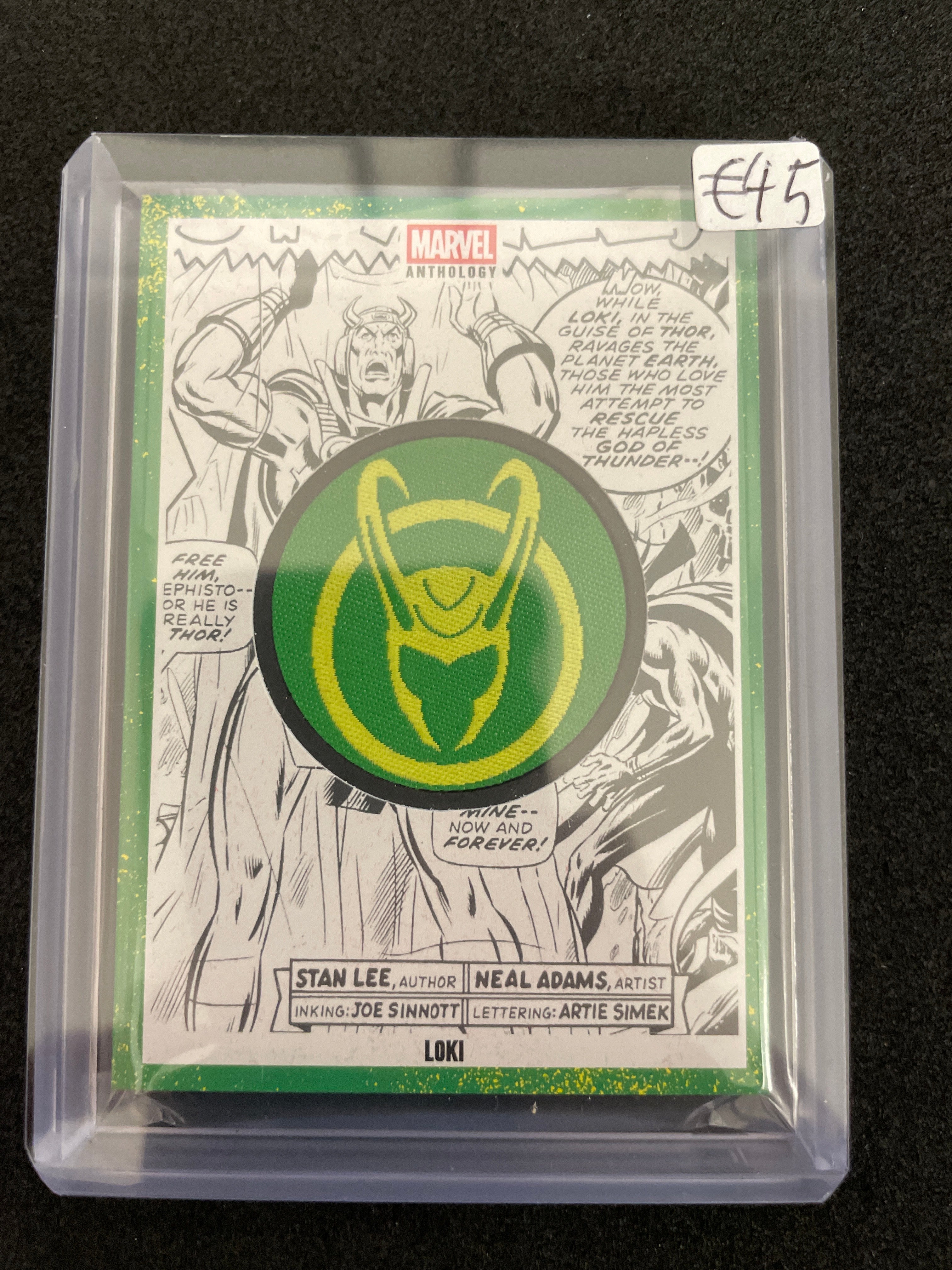 2025 Panini Marvel Anthology Loki Badge Card