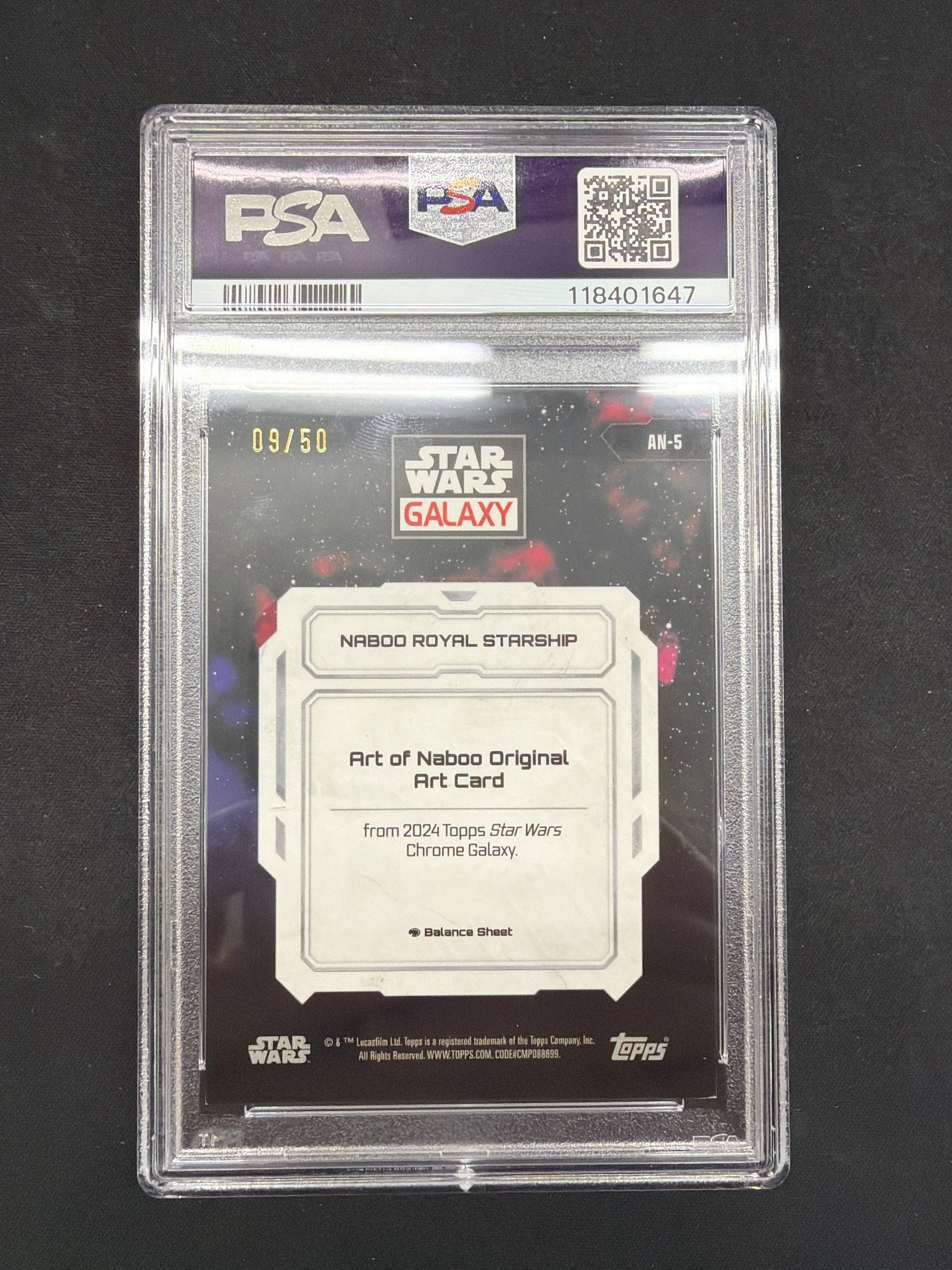 2024 Star Wars Galaxy Naboo Royal Starship Art of Naboo-Mojo Ref PSA NM-MT 8