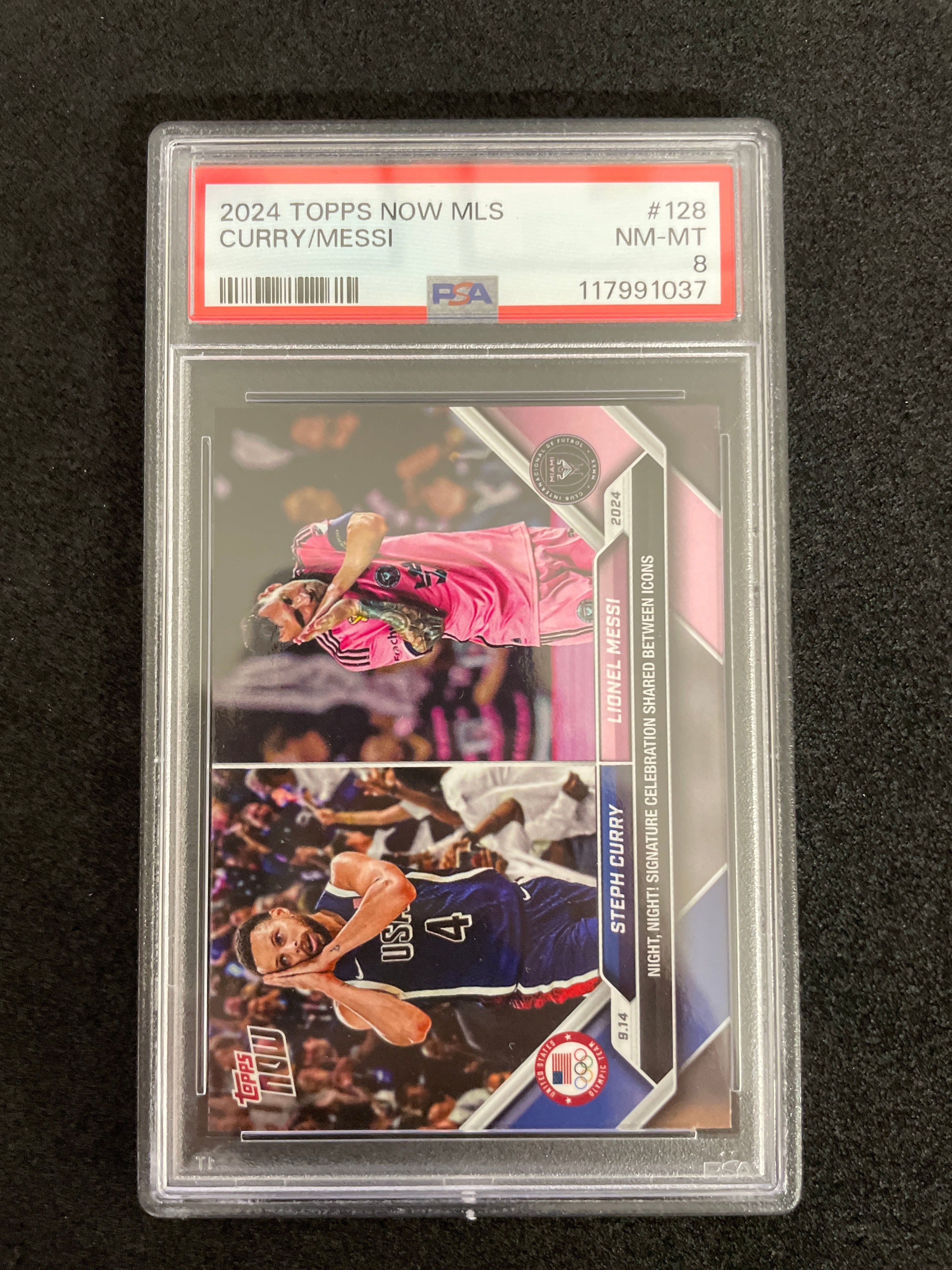 2024 Topps Now MLS Curry/Messi PSA 8