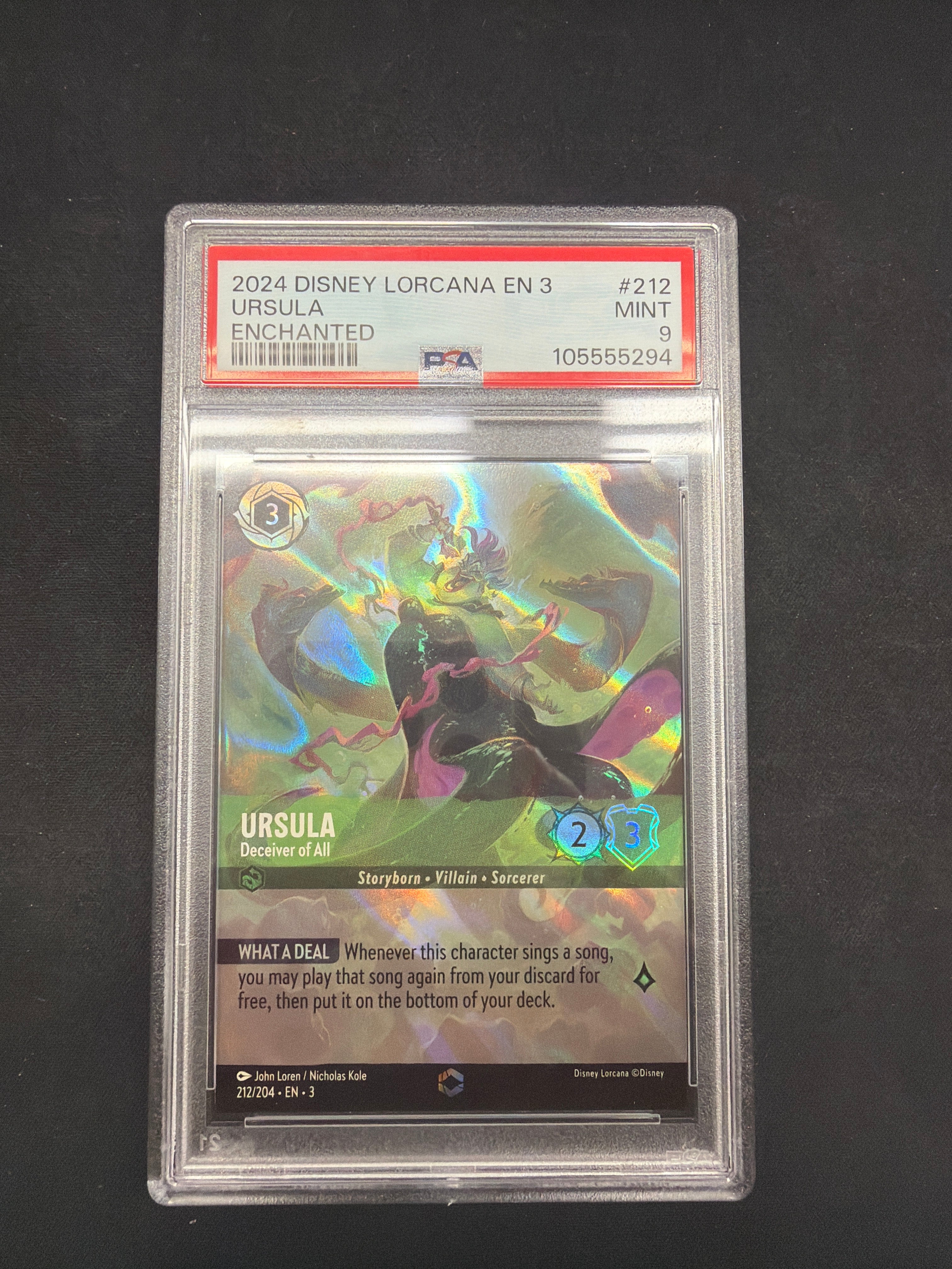 2024 Disney Lorcana En 3 Ursula Enchanted PSA MINT 9
