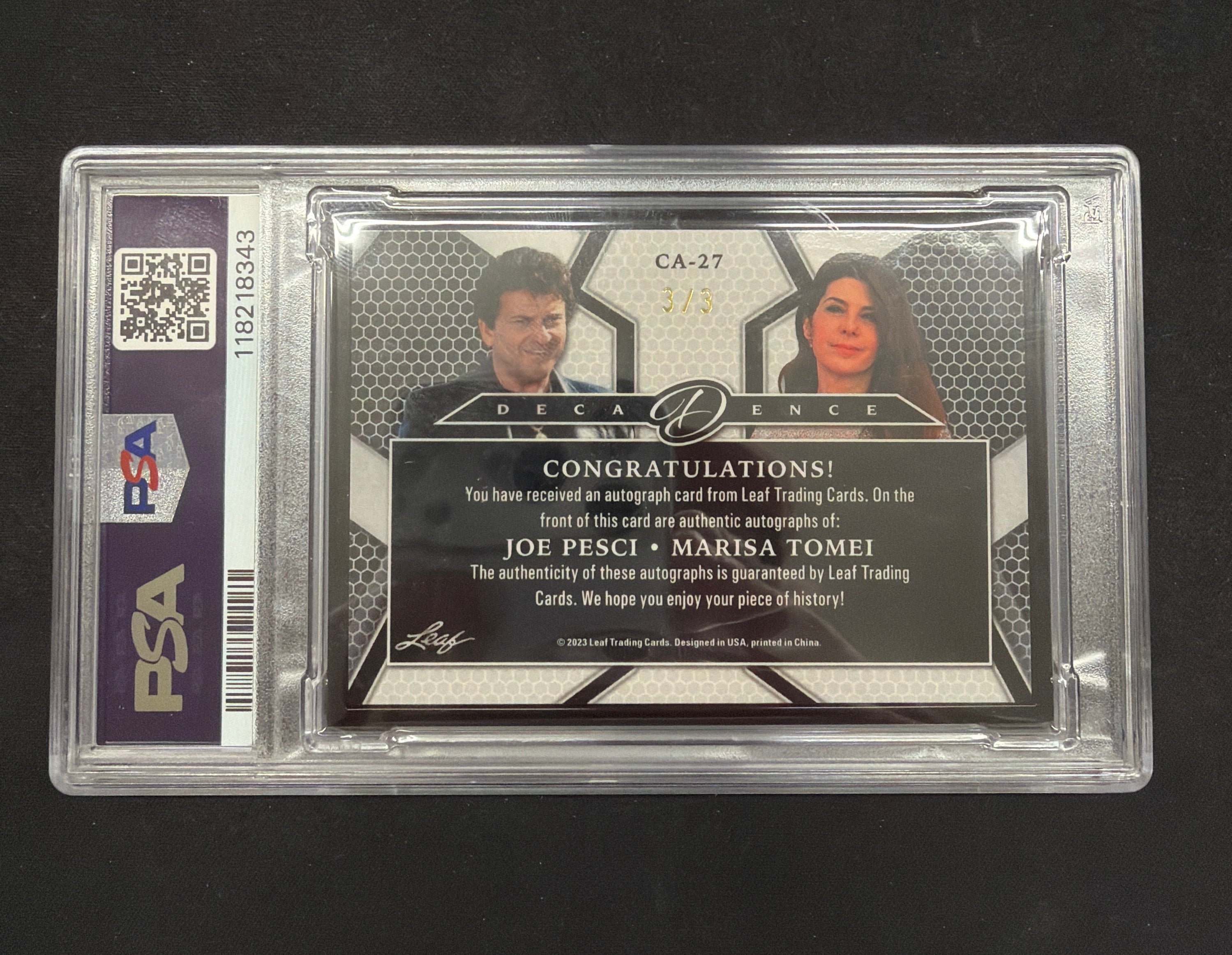 2023 Decadence Pop Cent Pesci/Tomei Costar Auto-Black Crack PSA GEM MT 10 /3