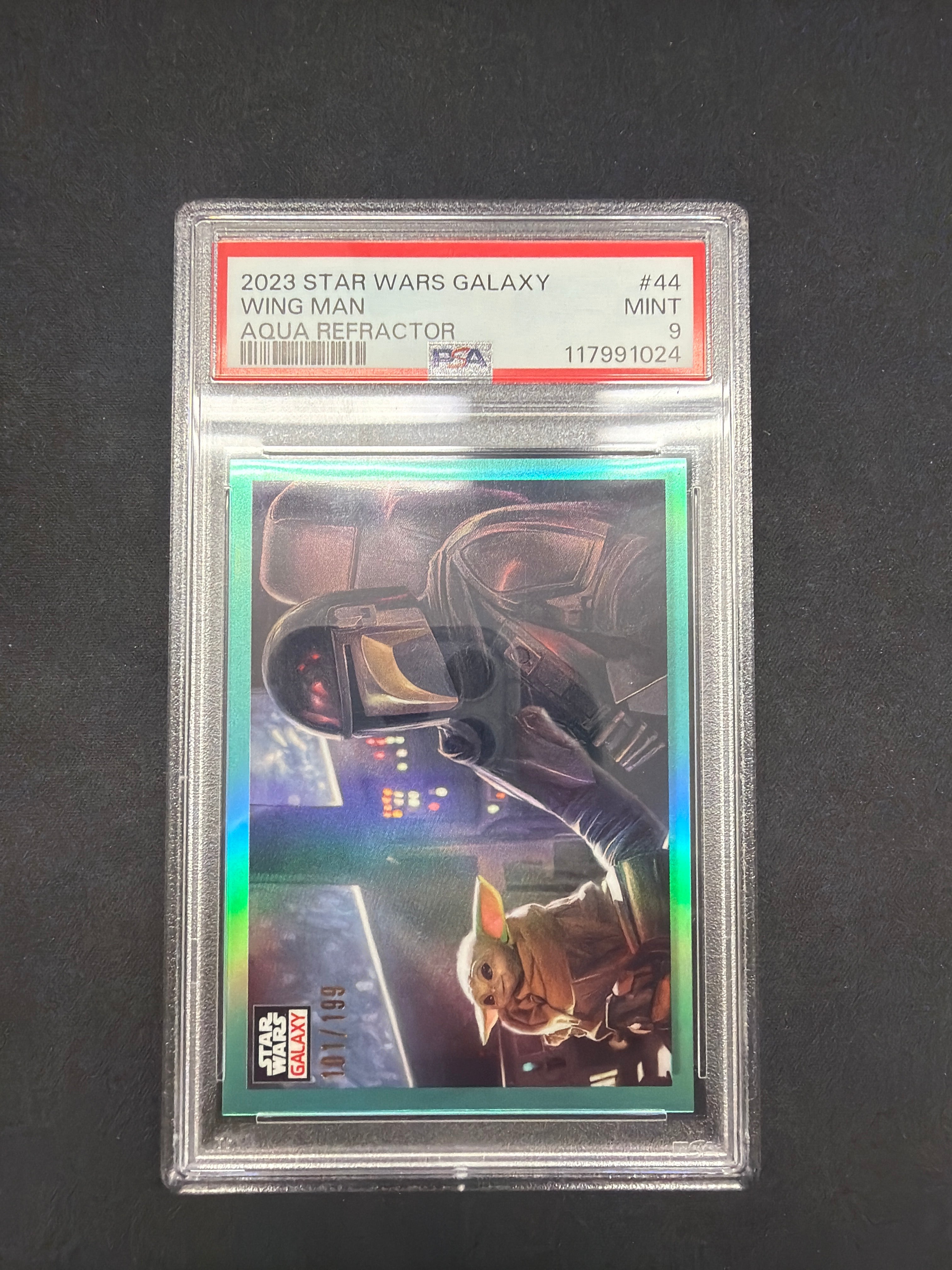2023 Star Wars Galaxy Wing Man Aqua Refractor PSA MINT 9 /199