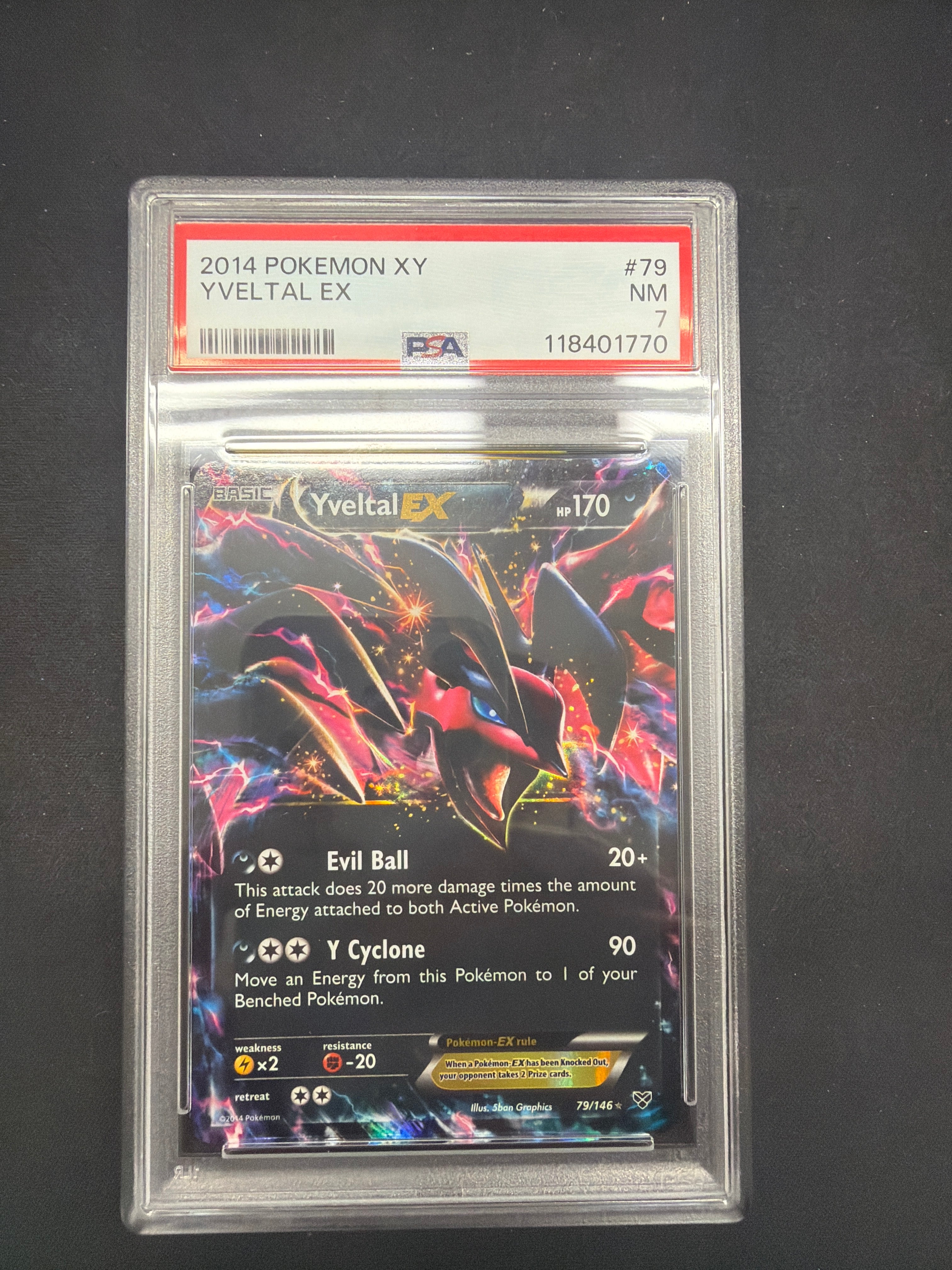 2014 Pokémon XY Yveltal EX PSA NM 7