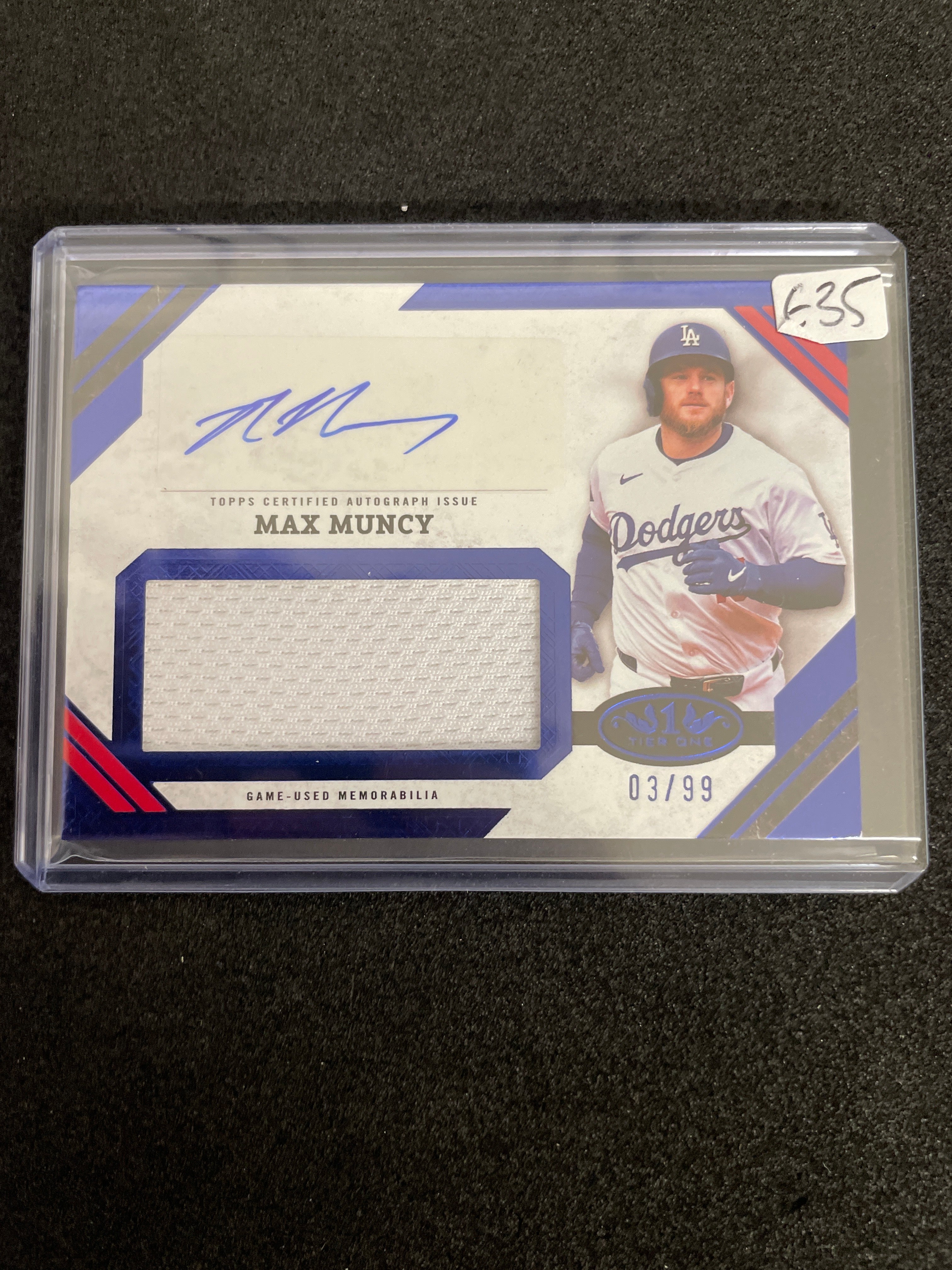 2025 Topps Tier One Baseball Max Muncy Autograph Relic /99