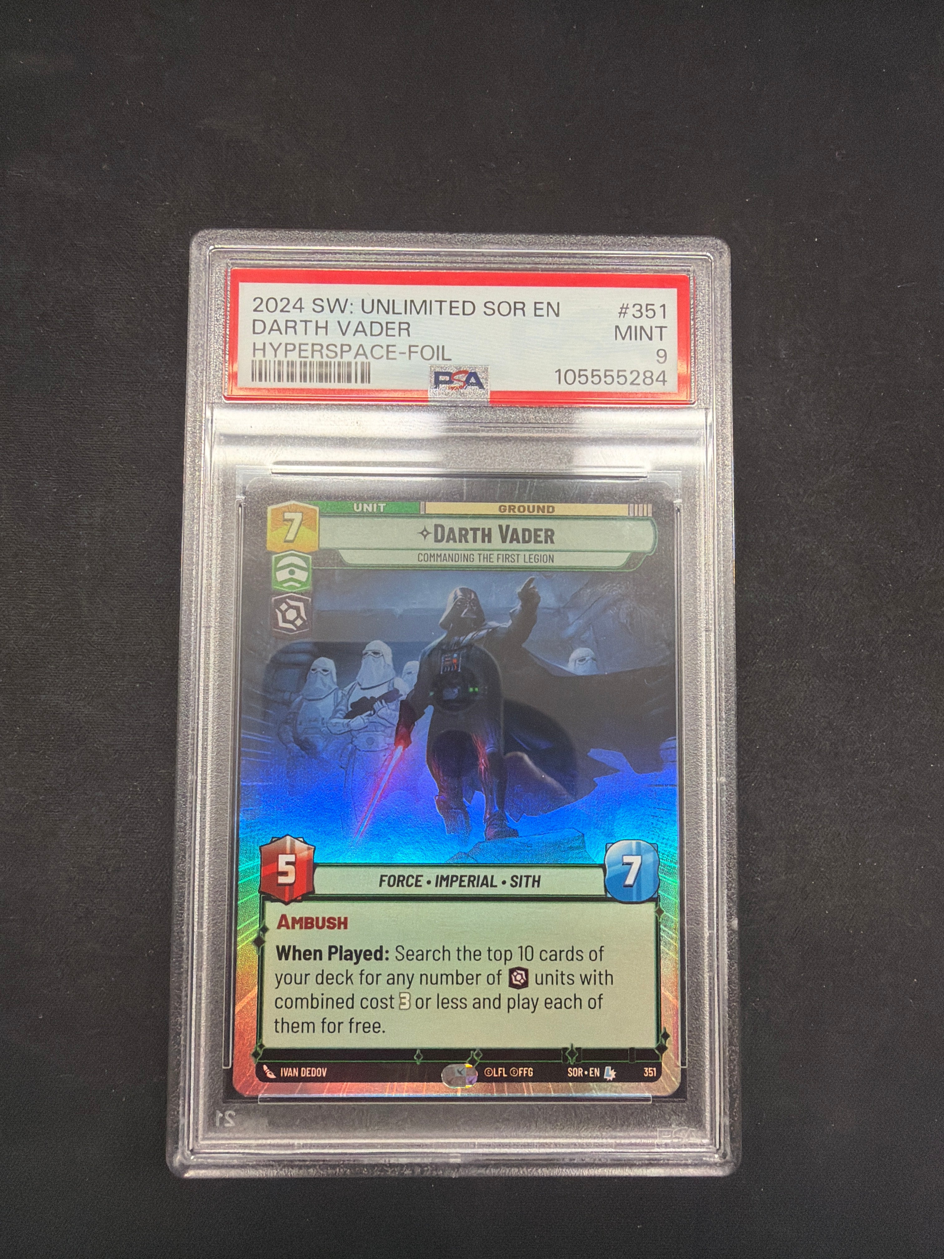 2024 SW: Unlimited Sor En Darth Vader Hyperspace-Foil PSA MINT 9