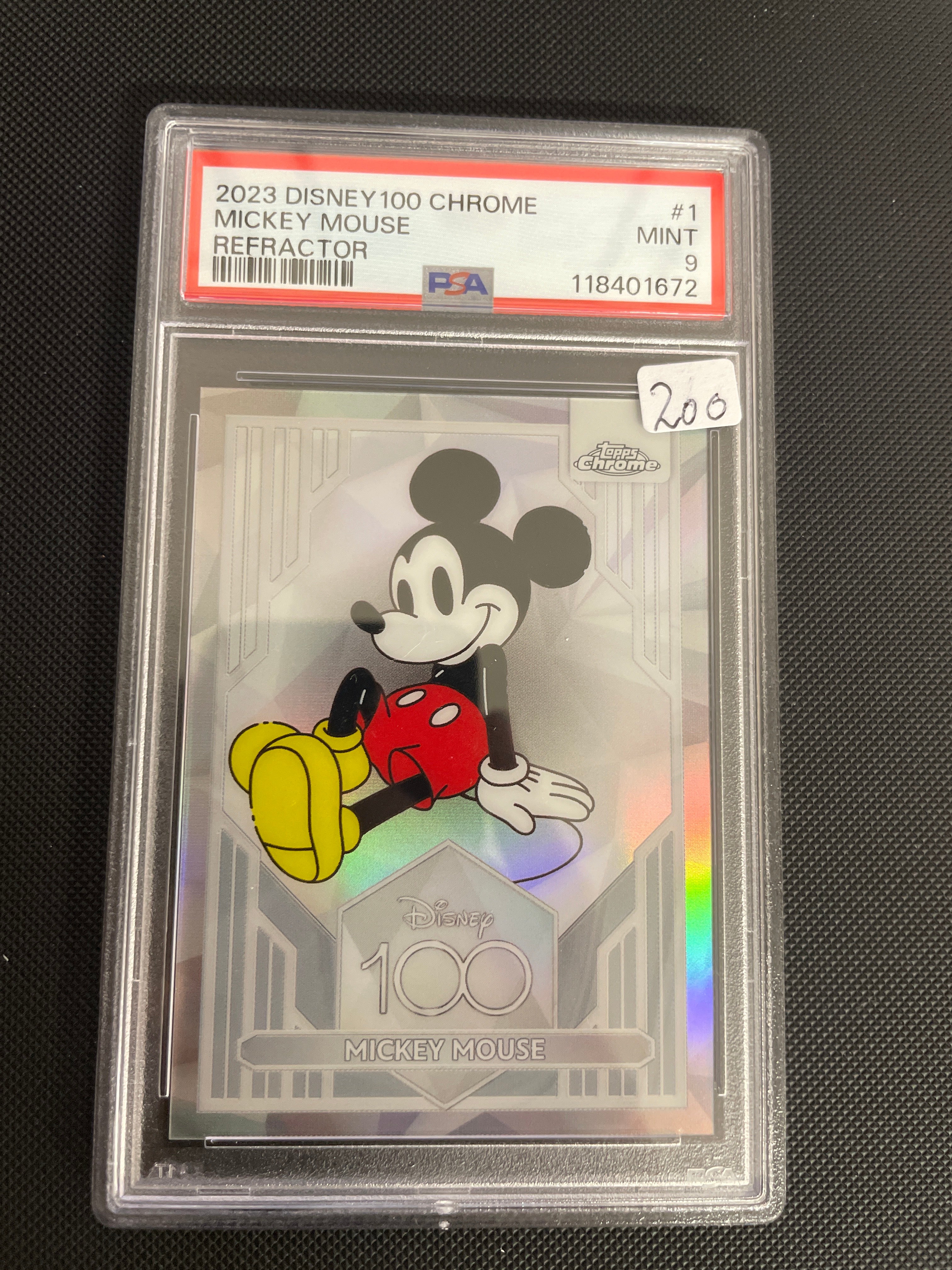 2023 Disney 100 Chrome Mickey Mouse #1 Refractor PSA 9