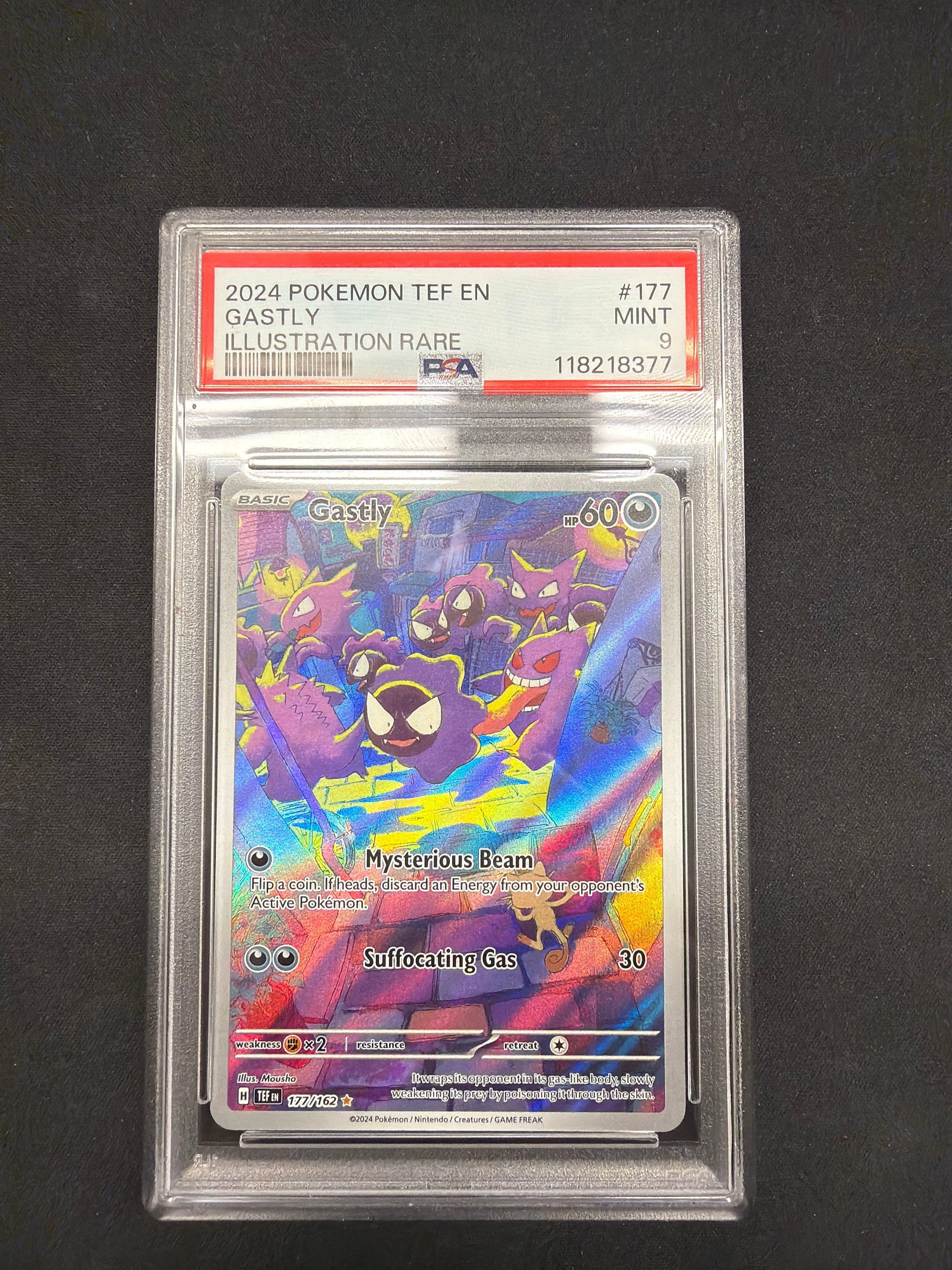 2024 Pokémon TEF EN Gastly Illustration Rare PSA MINT 9