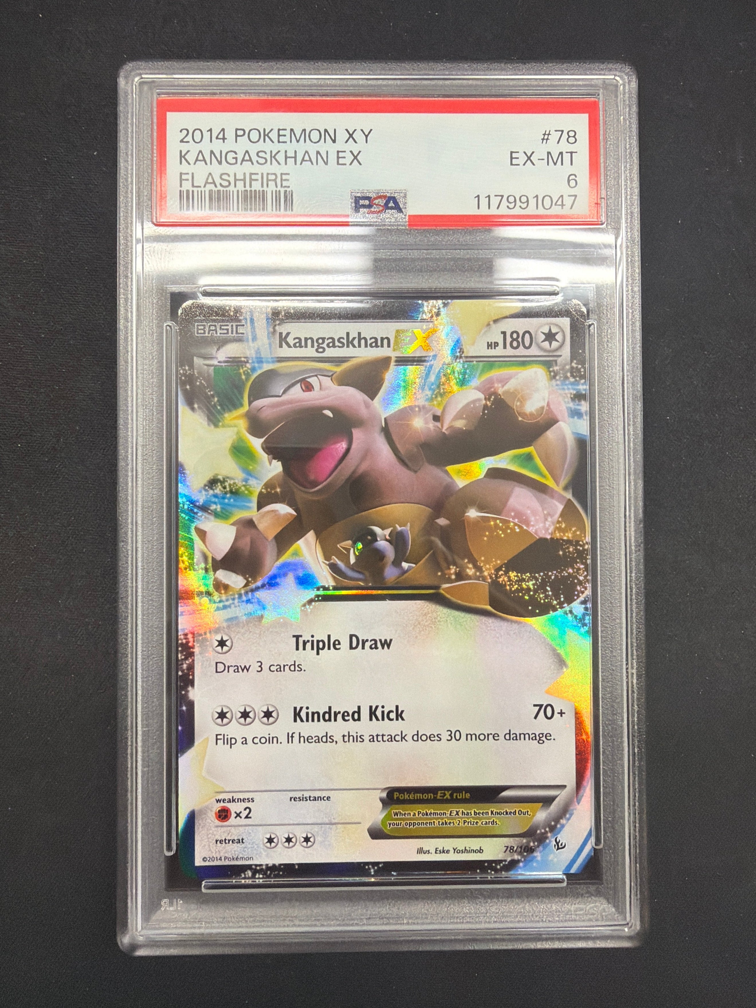 2014 Pokémon XY Kangaskhan Ex Flashfire PSA EX-MT 6