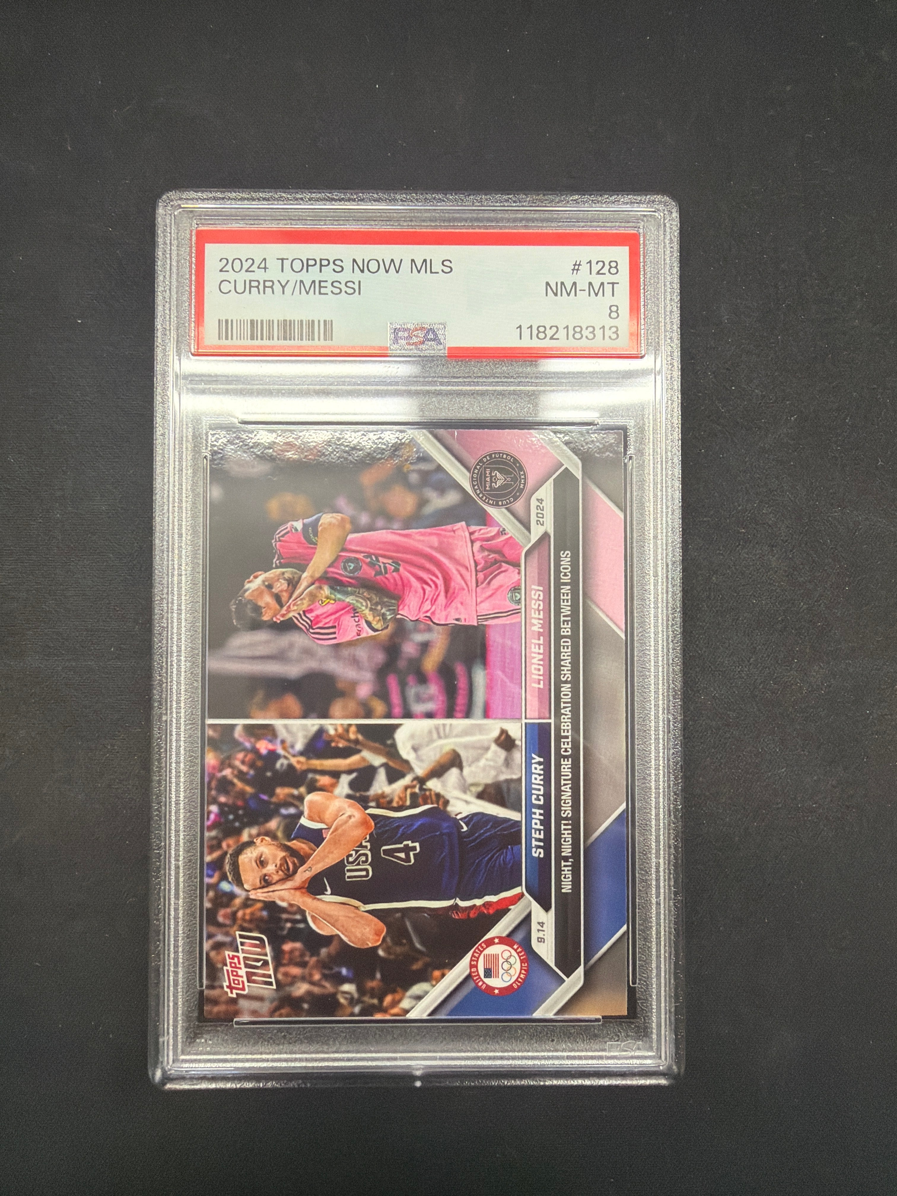 2024 Topps Now MLS Curry/Messi PSA NM-MT 8