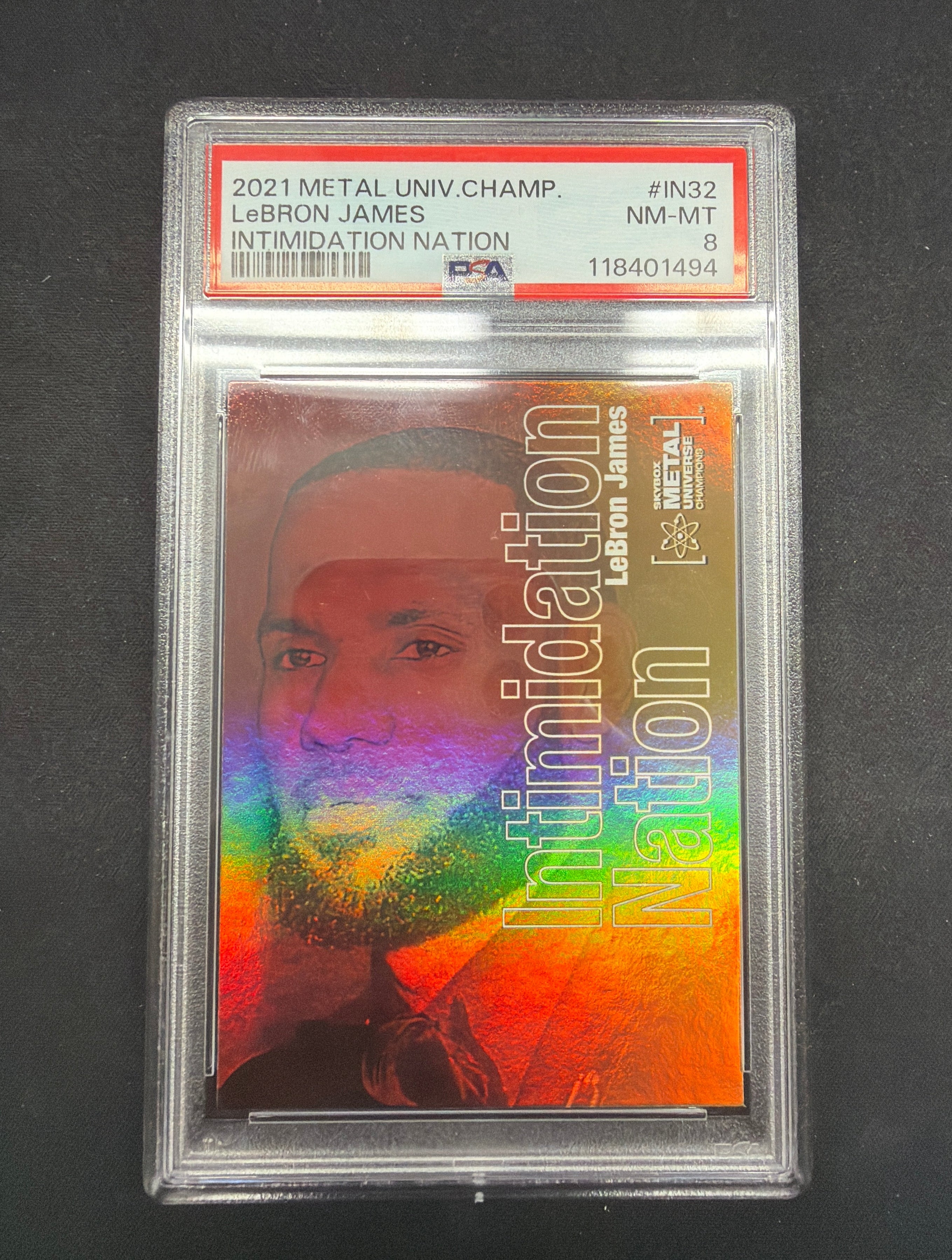 2021 Metal Universe Champ LeBron James Intimidation Nation PSA NM-MT 8