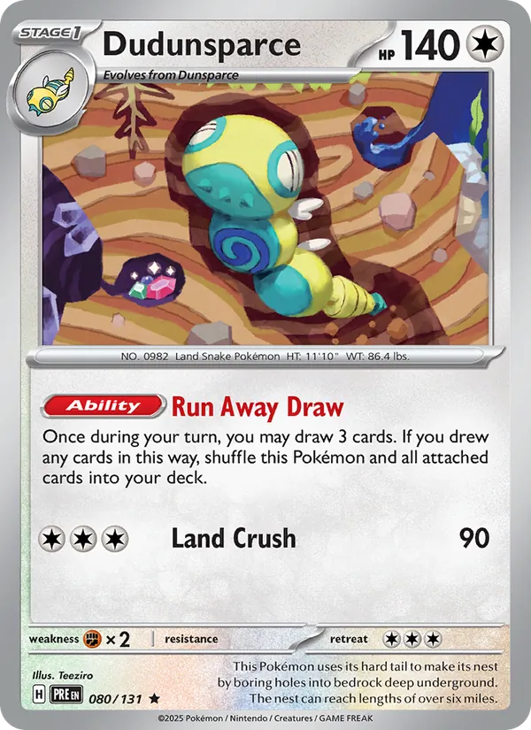 Dudunsparce xPRE 080/131
Prismatic Evolutions
