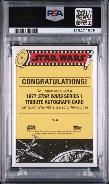 2024 TOPPS STAR WARS GALACTIC ANTIQUITIES 1977 STAR WARS SERIES 1 TRIBUTE AUTOGRAPHS #C WERNER HERZOG 1977 TRIBUTE AUTO-ORANGE