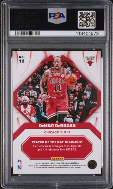 2022 PANINI NBA PLAYER OF THE DAY #12 DEMAR DEROZAN PLAYER OF THE DAY-ORANGE